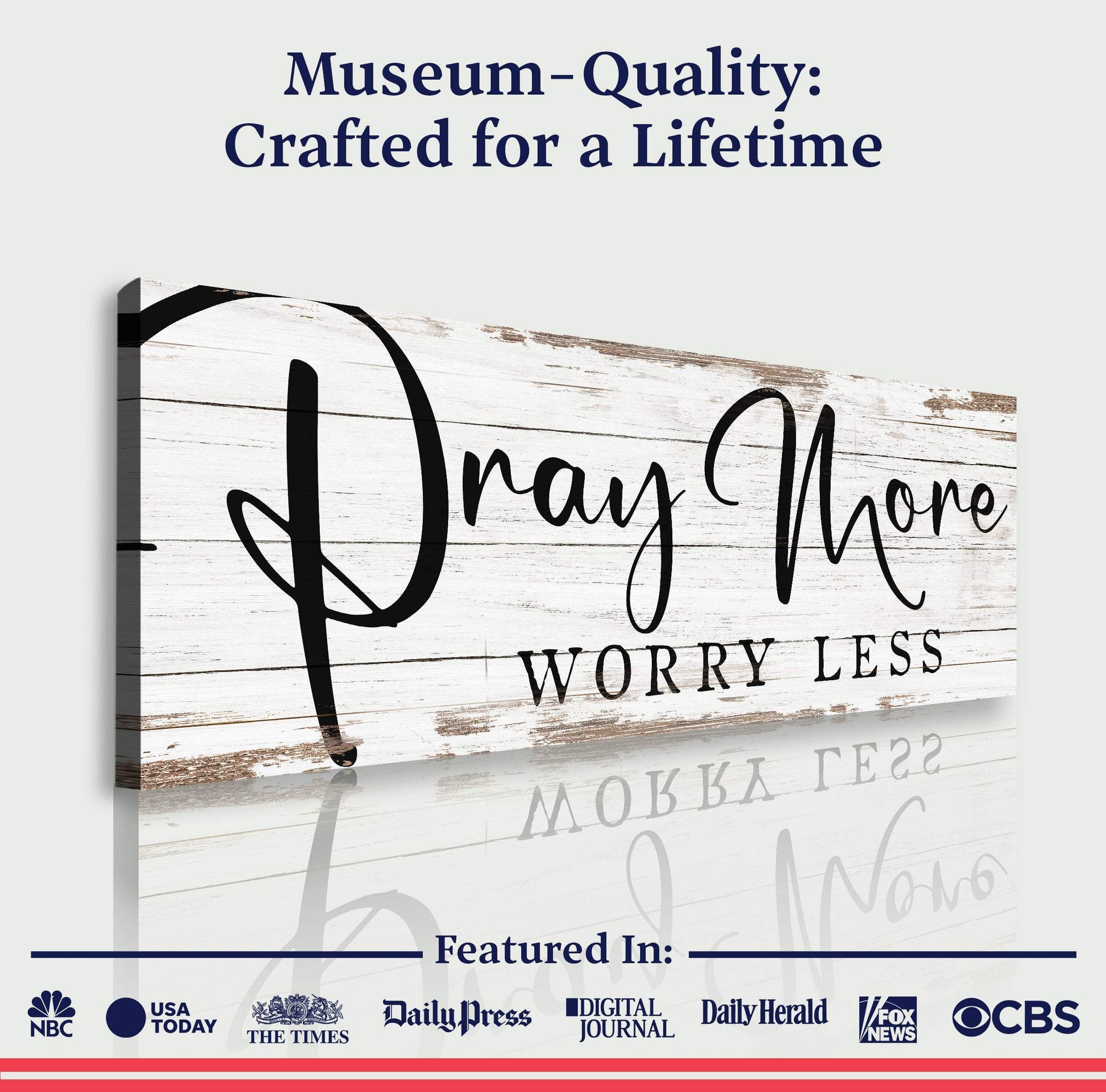 Pray More Worry Less Faith Sign III - Tailored Canvases - Flyclothing LLC