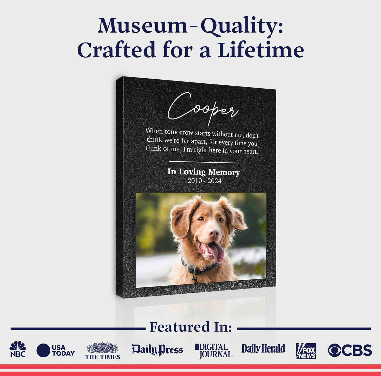 Pet Memorial Portrait Watercolor Sign Here In Your Heart - Tailored Canvases - Flyclothing LLC