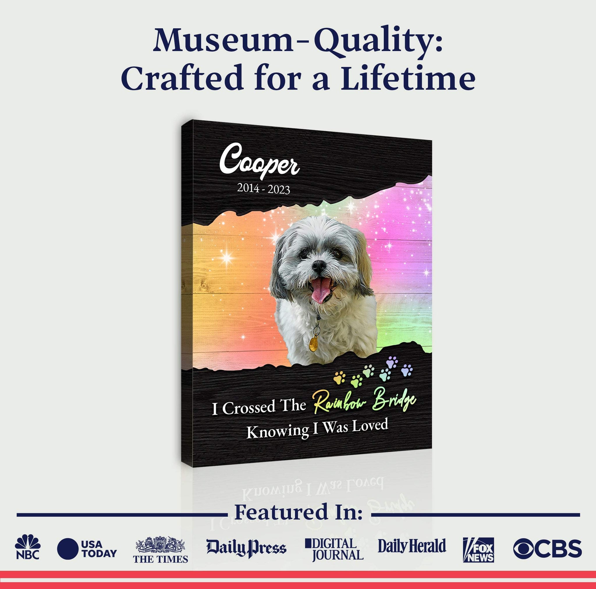 Pet Memorial Sign I Crossed The Rainbow Bridge II - Tailored Canvases - Flyclothing LLC