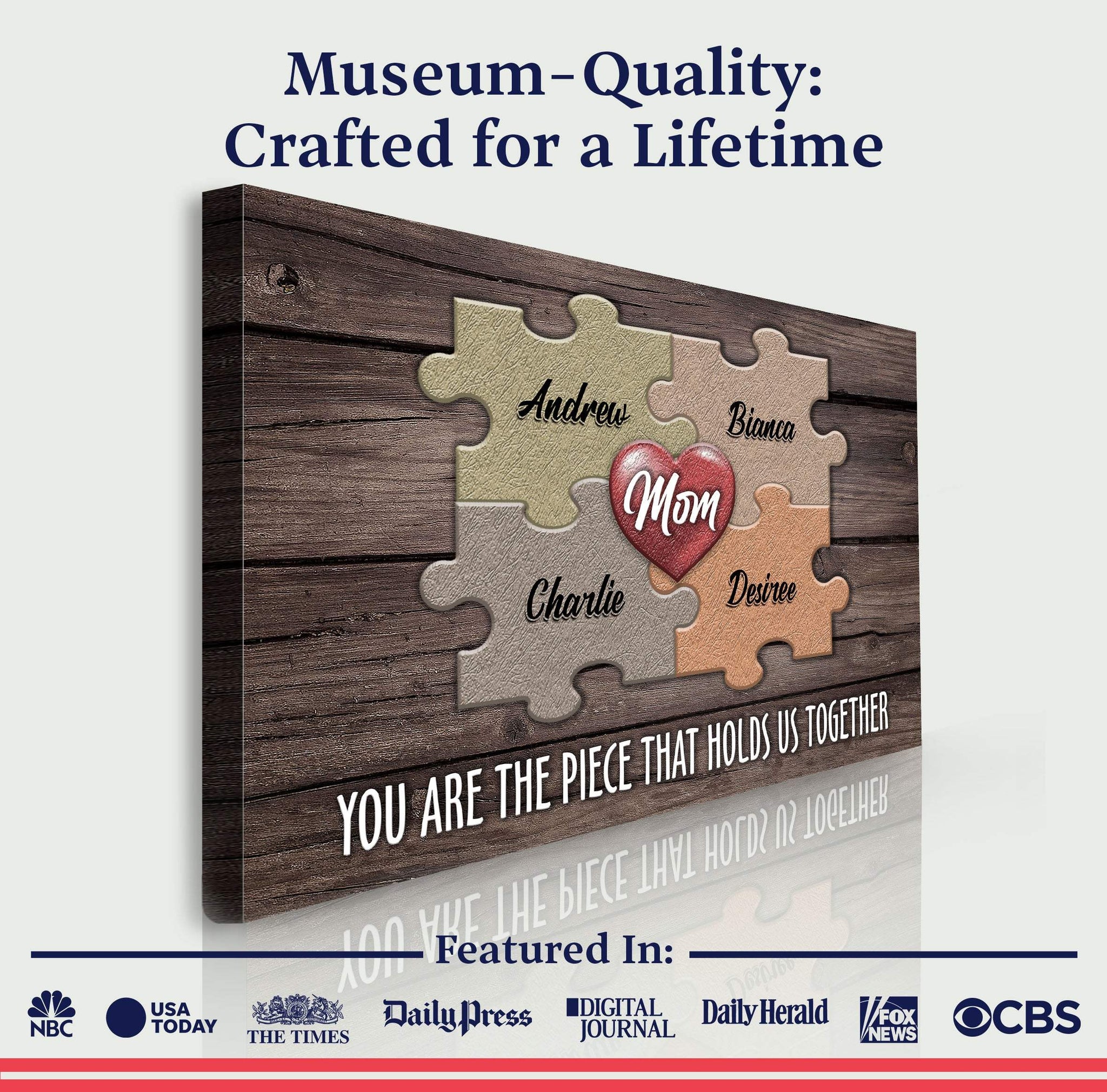 Mother's Day Sign The Piece That Holds Us Together II - Tailored Canvases - Flyclothing LLC