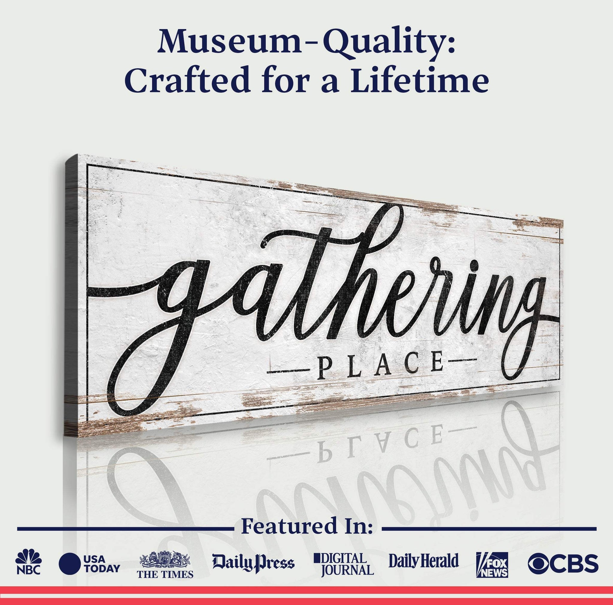 Gathering Place Kitchen Sign Decor | Dining Room Canvas Wall Art | Thanksgiving Sign Wall Art | Kitchen Wall Decor | Living Room Wall Decor - Tailored Canvases - Flyclothing LLC