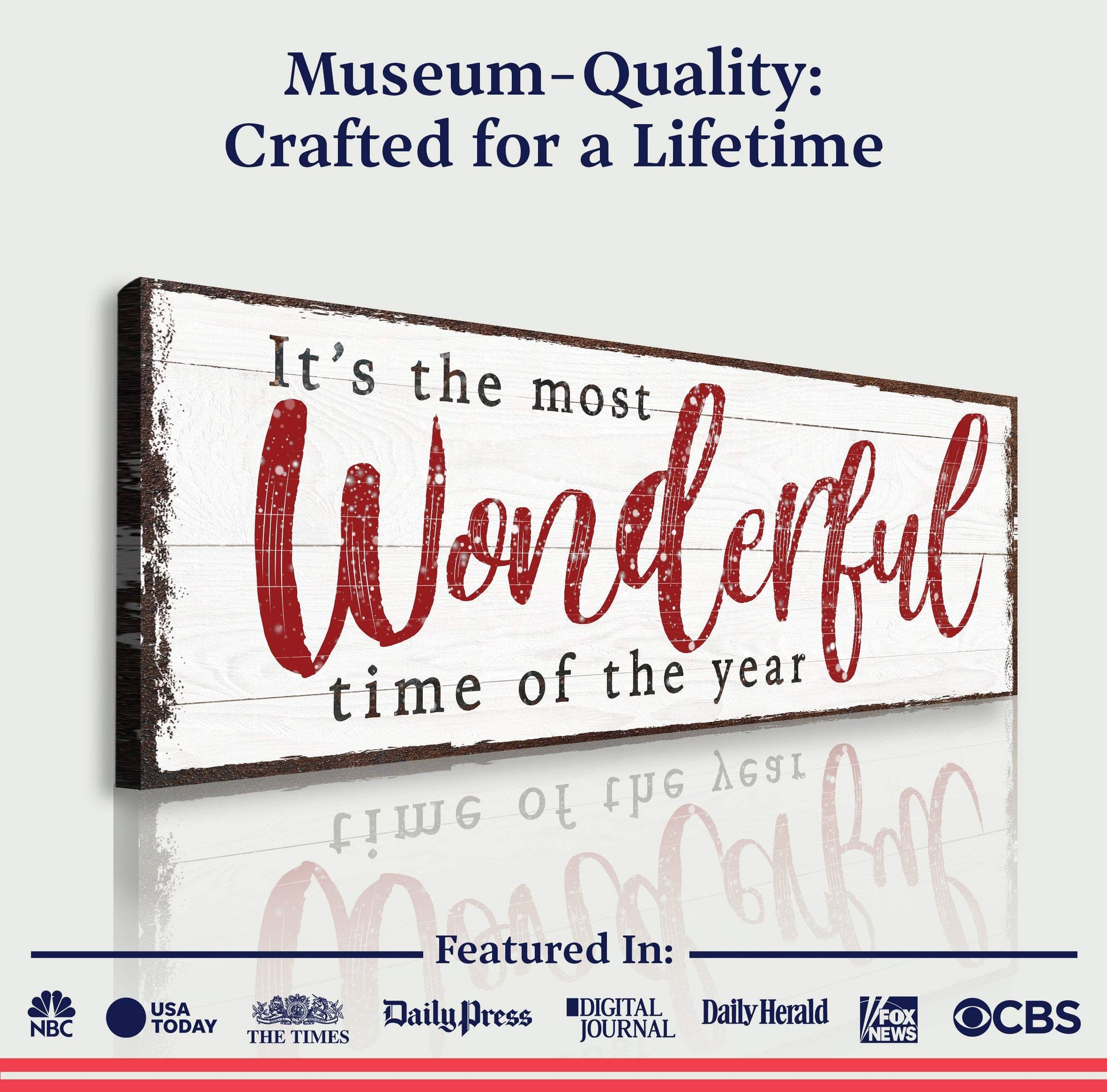 It's The Most Wonderful Time Of The Year Christmas Sign VI - Tailored Canvases - Flyclothing LLC