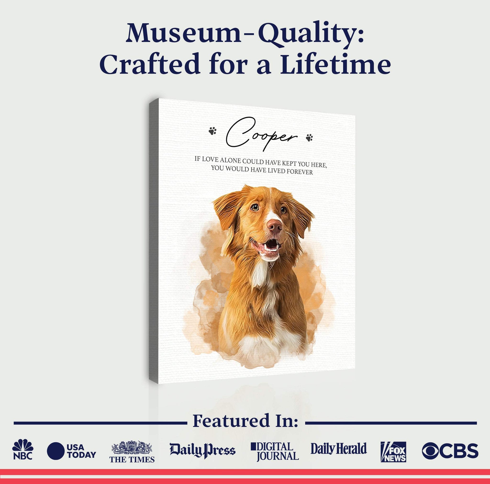 Pet Memorial Portrait Watercolor Sign If Love Alone - Tailored Canvases - Flyclothing LLC