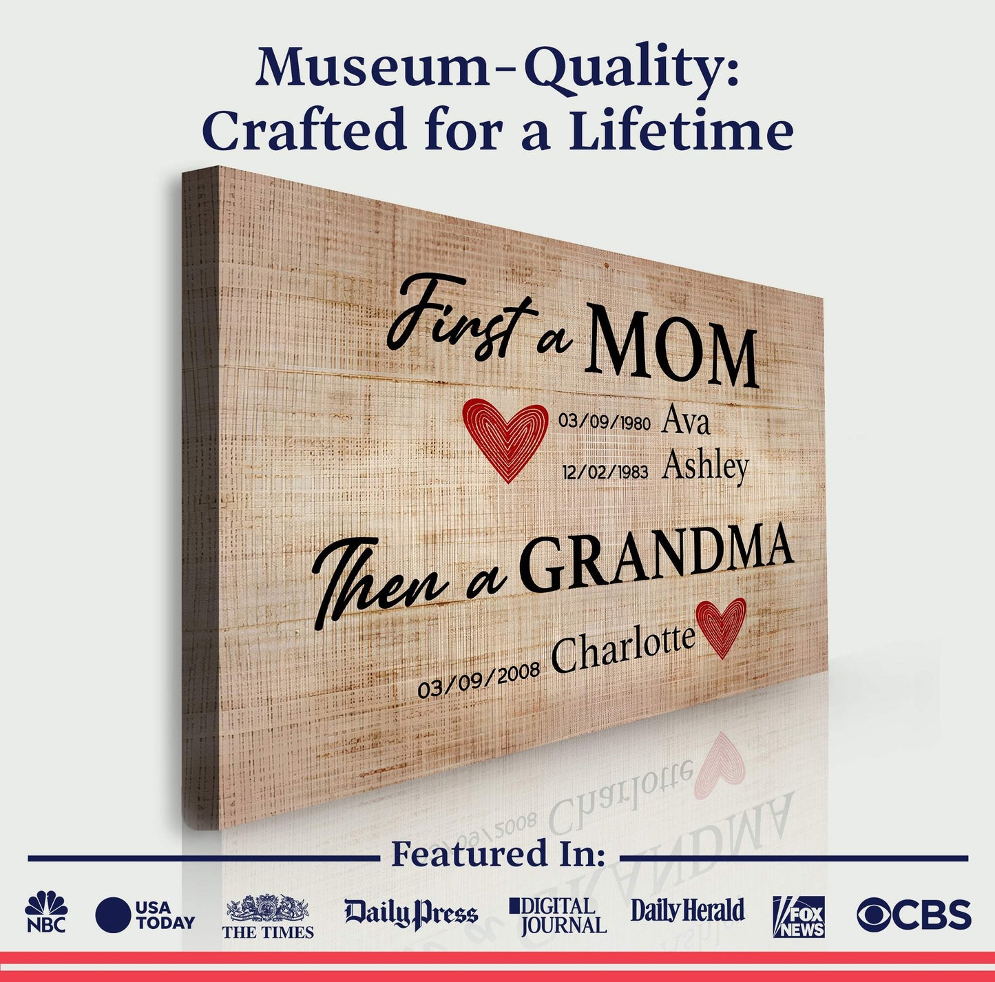 Mother's Day Sign First A Mom - Tailored Canvases - Flyclothing LLC