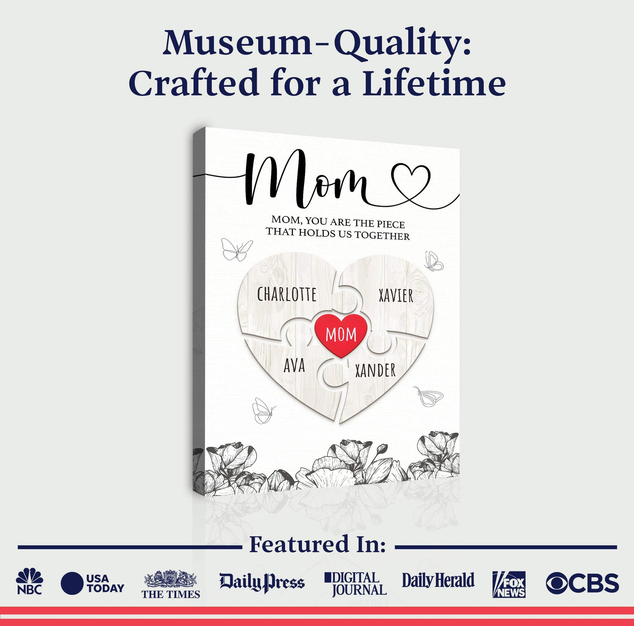 Mother's Day Sign The Piece That Holds Us Together III - Tailored Canvases - Flyclothing LLC