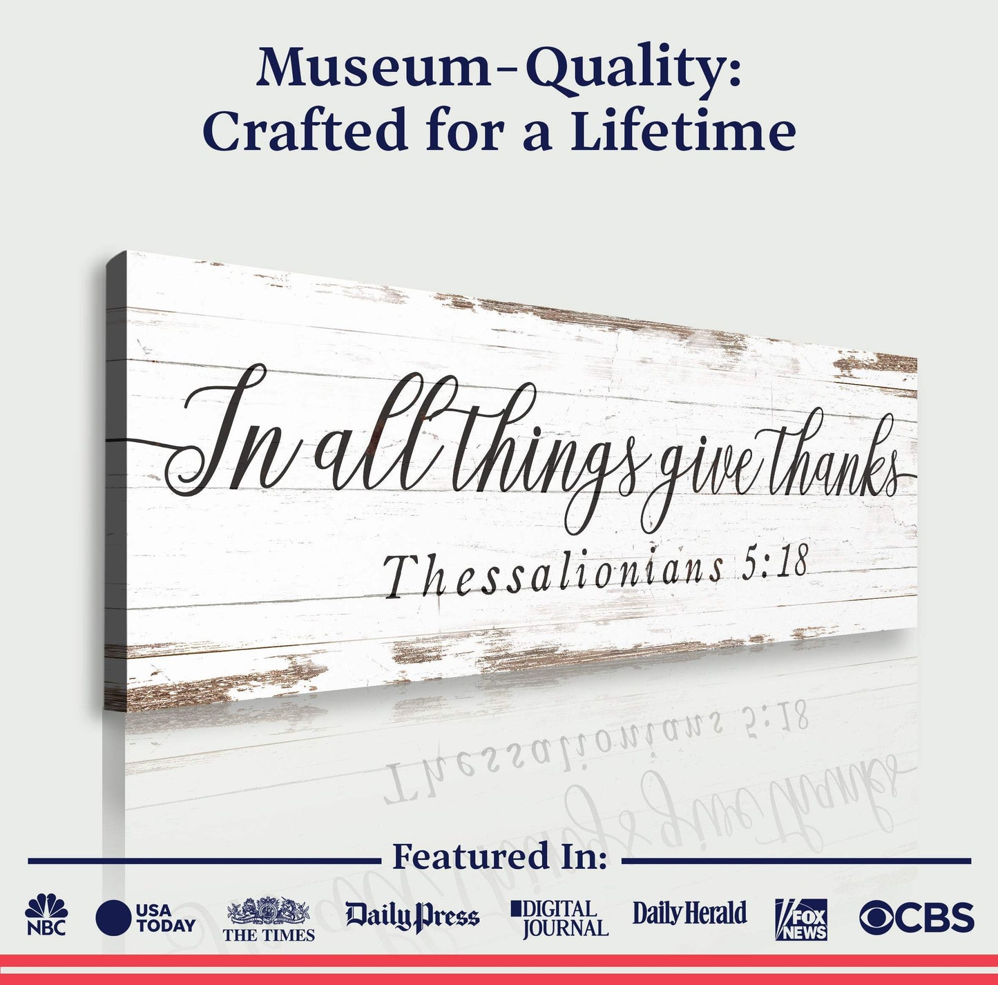 In All Things Give Thanks Thessalonians 5:18 Faith Sign II - Tailored Canvases - Flyclothing LLC