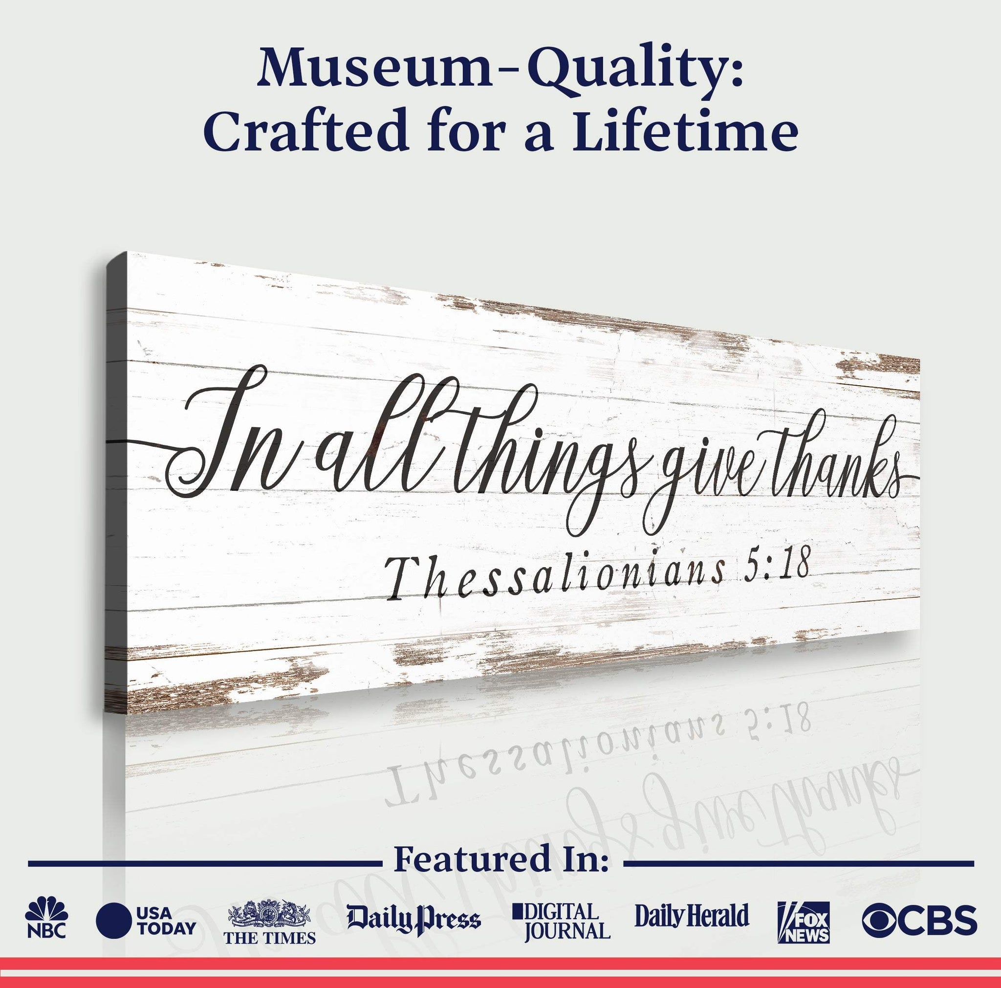 In All Things Give Thanks Thessalonians 5:18 Faith Sign II - Tailored Canvases - Flyclothing LLC