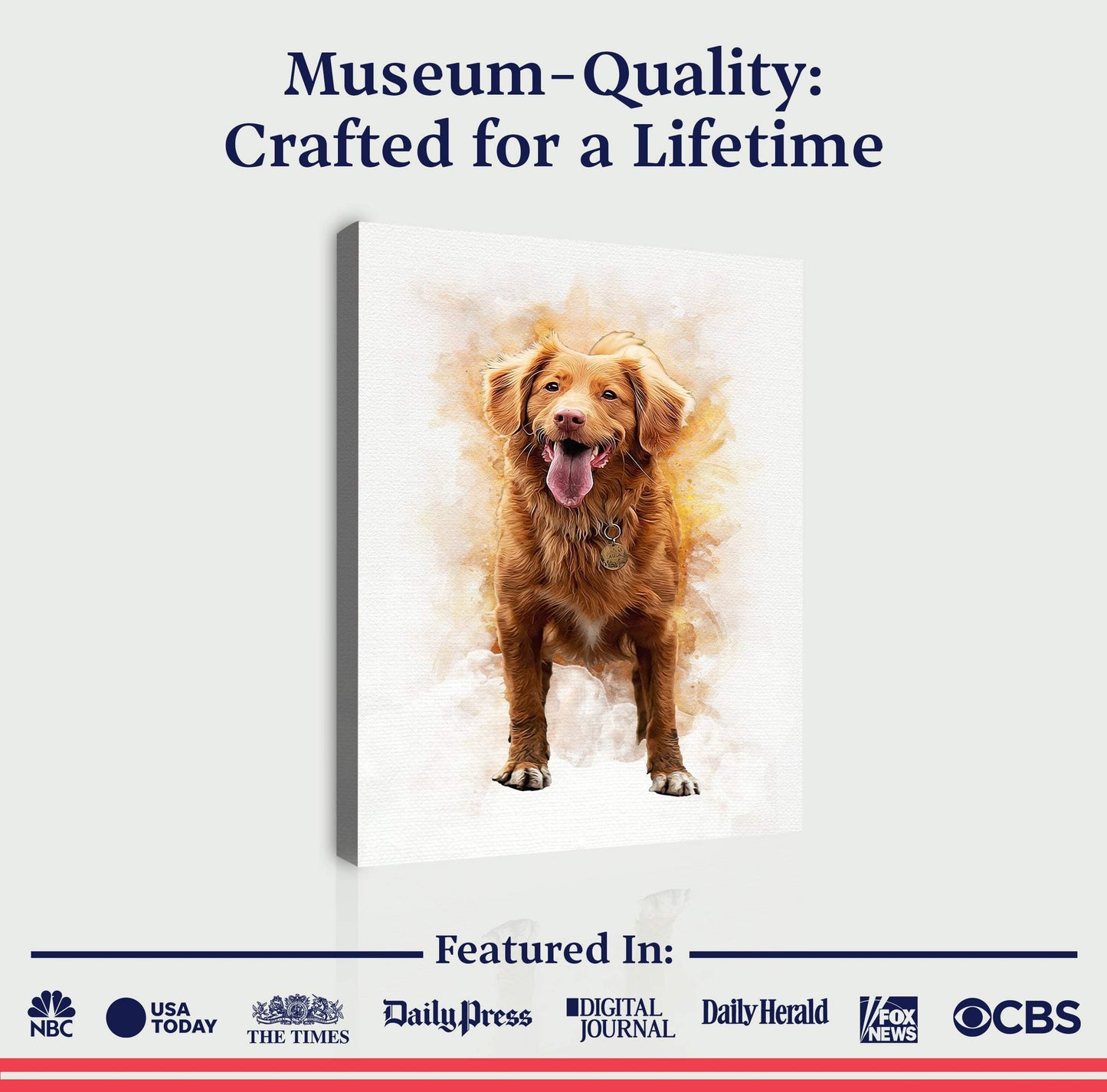 Pet Memorial Portrait Watercolor Sign - Tailored Canvases - Flyclothing LLC