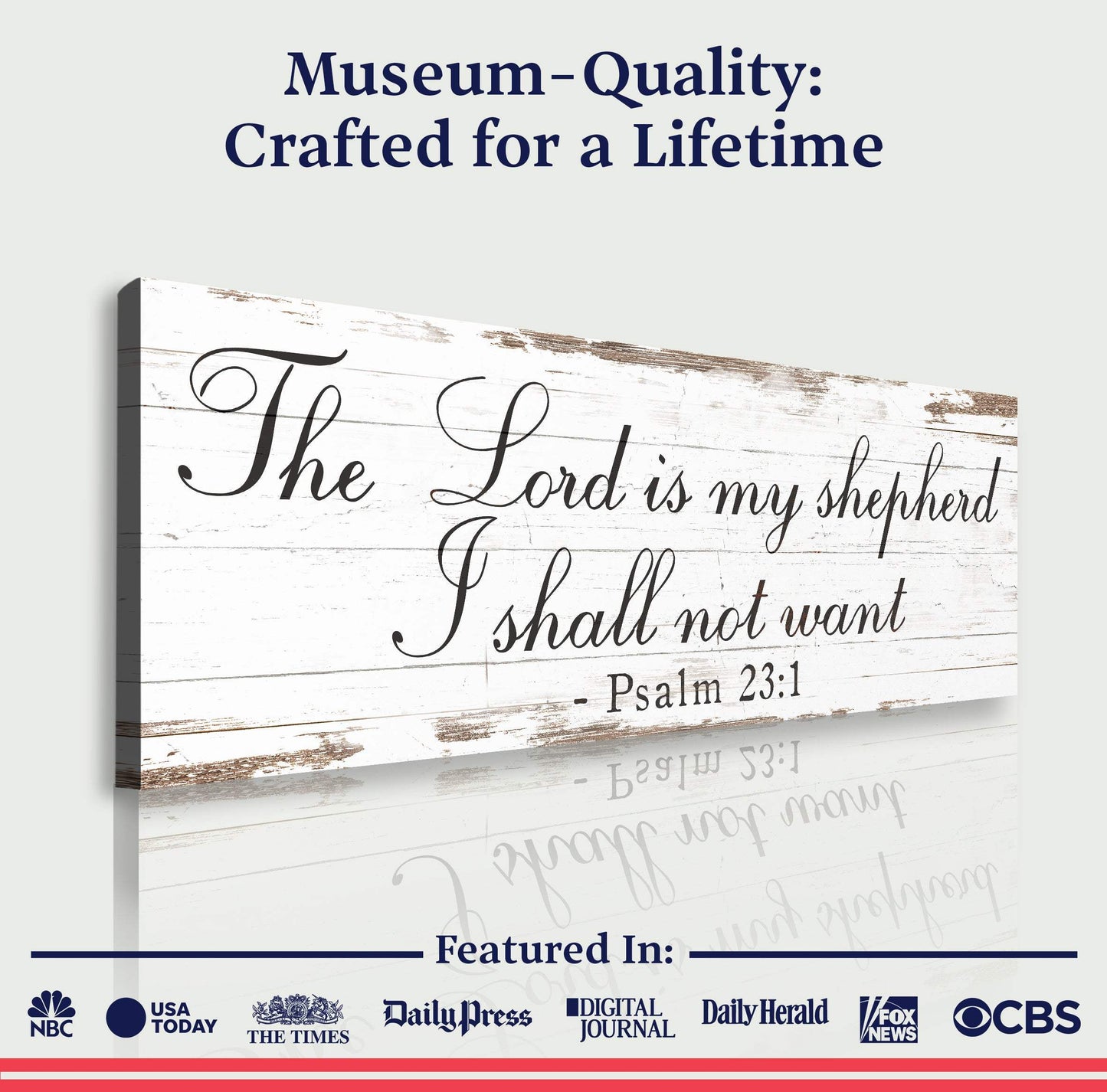 The Lord Is My Shepherd I Shall Not Want Psalm 23:1 Faith Sign II - Tailored Canvases - Flyclothing LLC