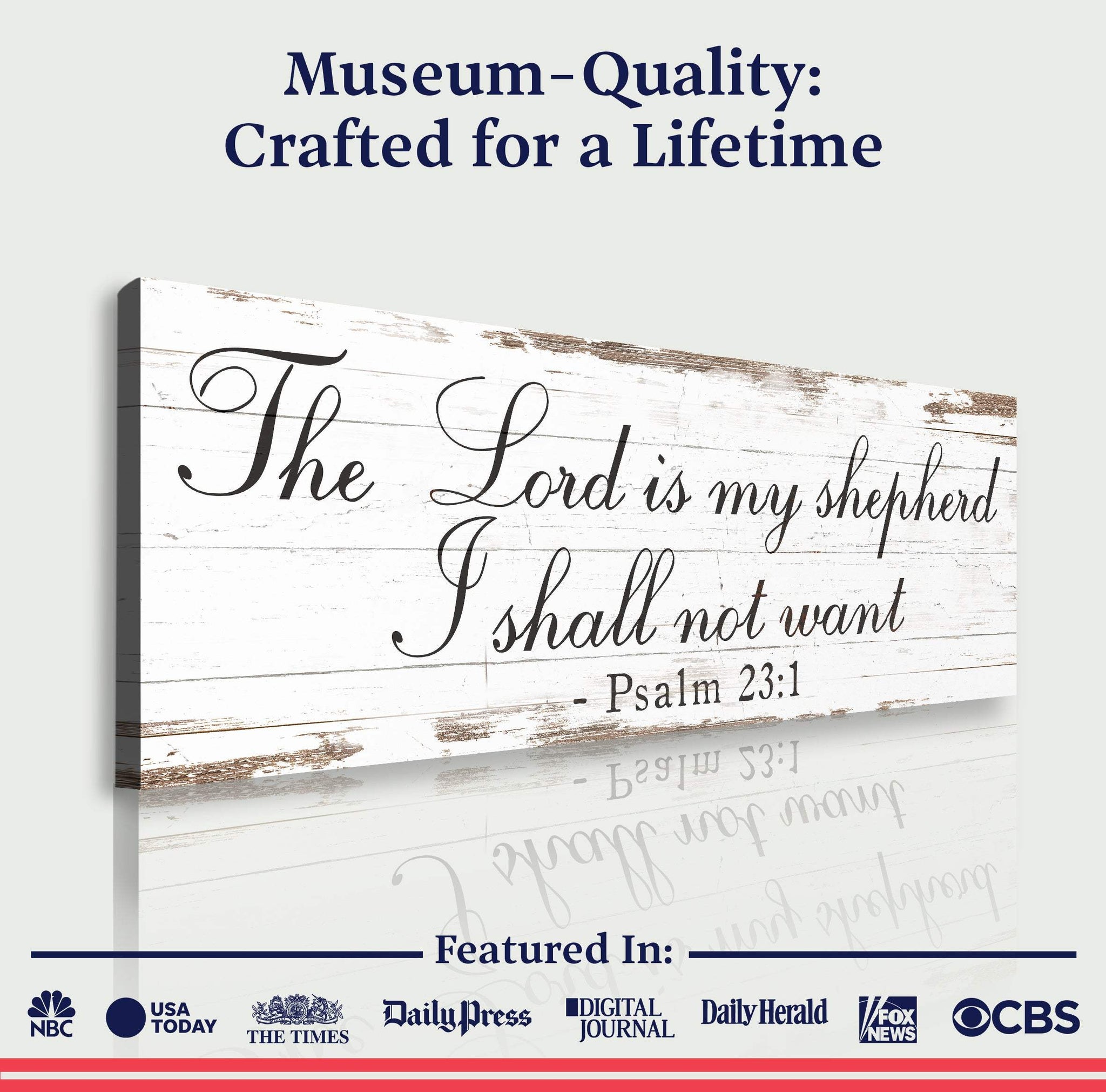 The Lord Is My Shepherd I Shall Not Want Psalm 23:1 Faith Sign II - Tailored Canvases - Flyclothing LLC