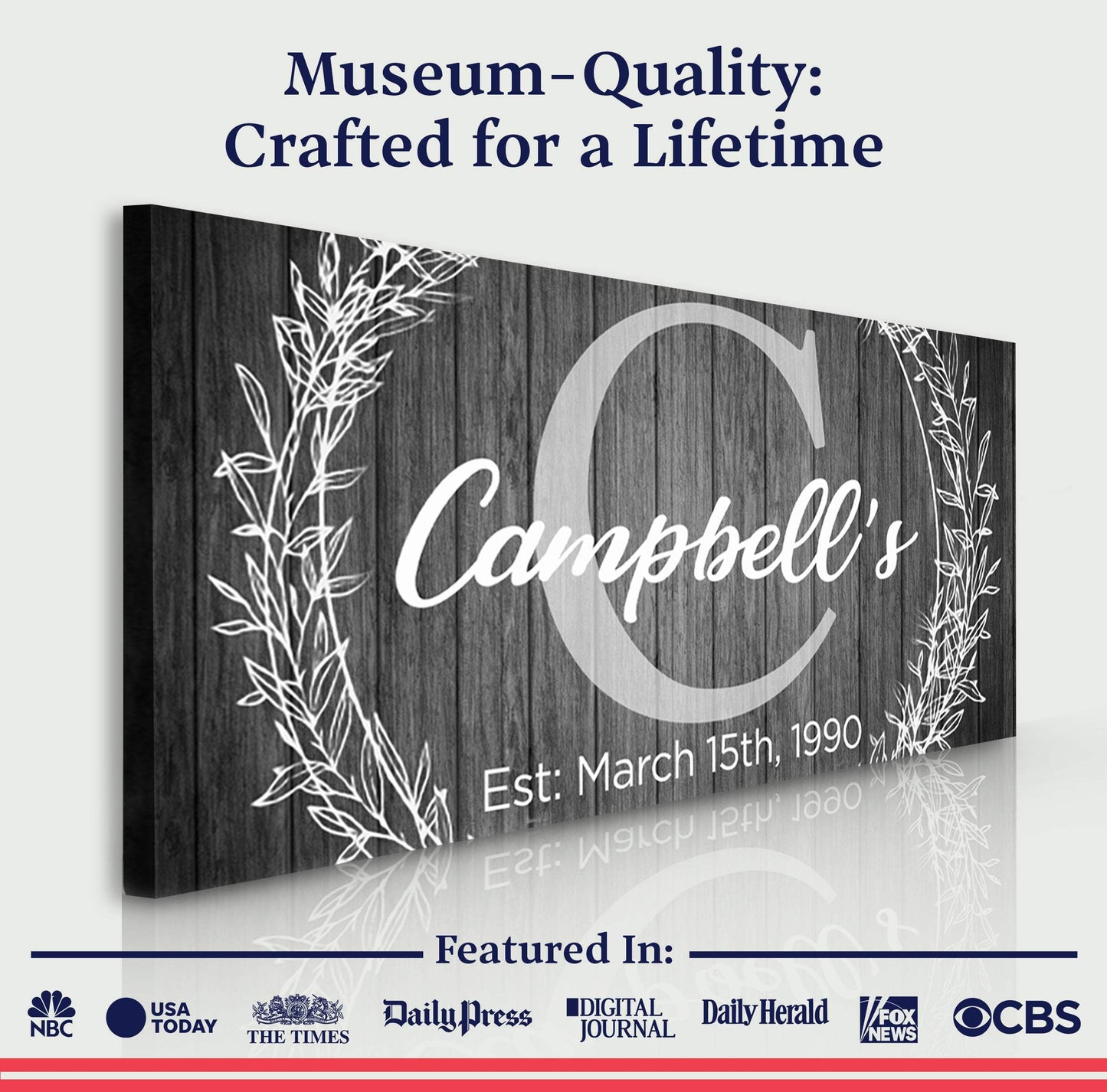 Family Name Sign - Monogram Sign - Tailored Canvases - Flyclothing LLC