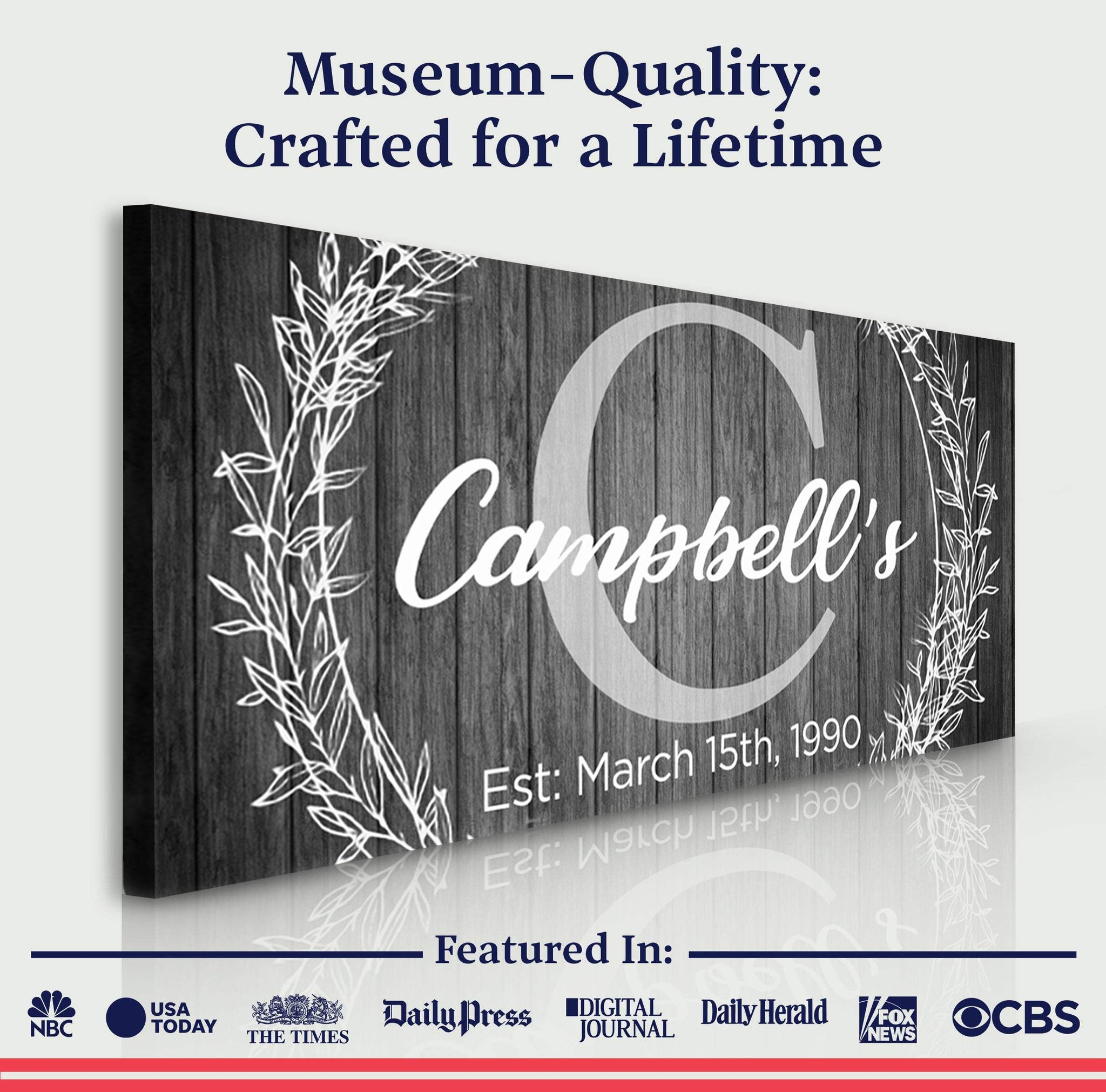 Family Name Sign - Monogram Sign - Tailored Canvases - Flyclothing LLC