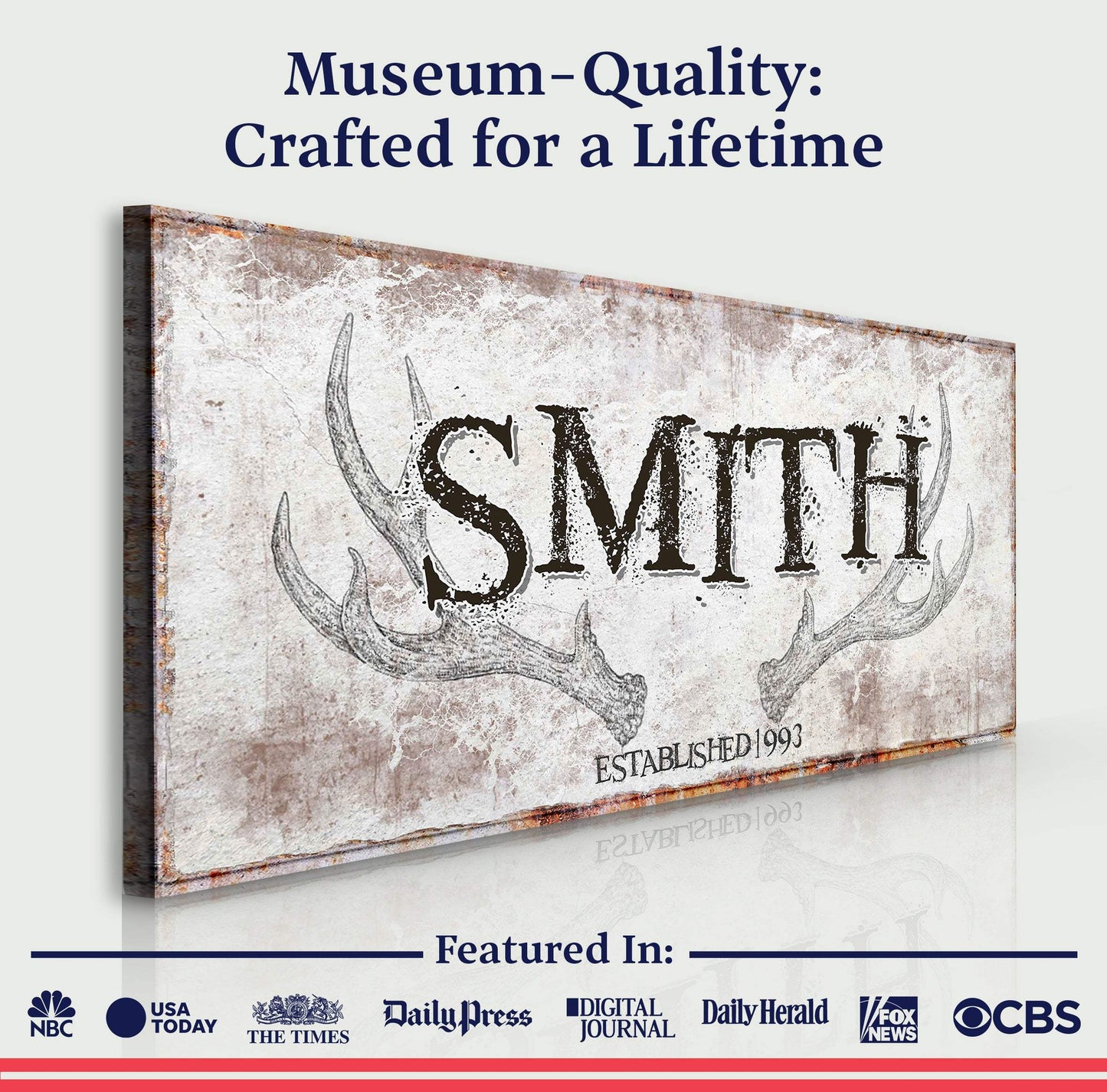 Rustic Family Antler Sign - Tailored Canvases - Flyclothing LLC