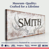 Rustic Family Antler Sign - Tailored Canvases - Flyclothing LLC