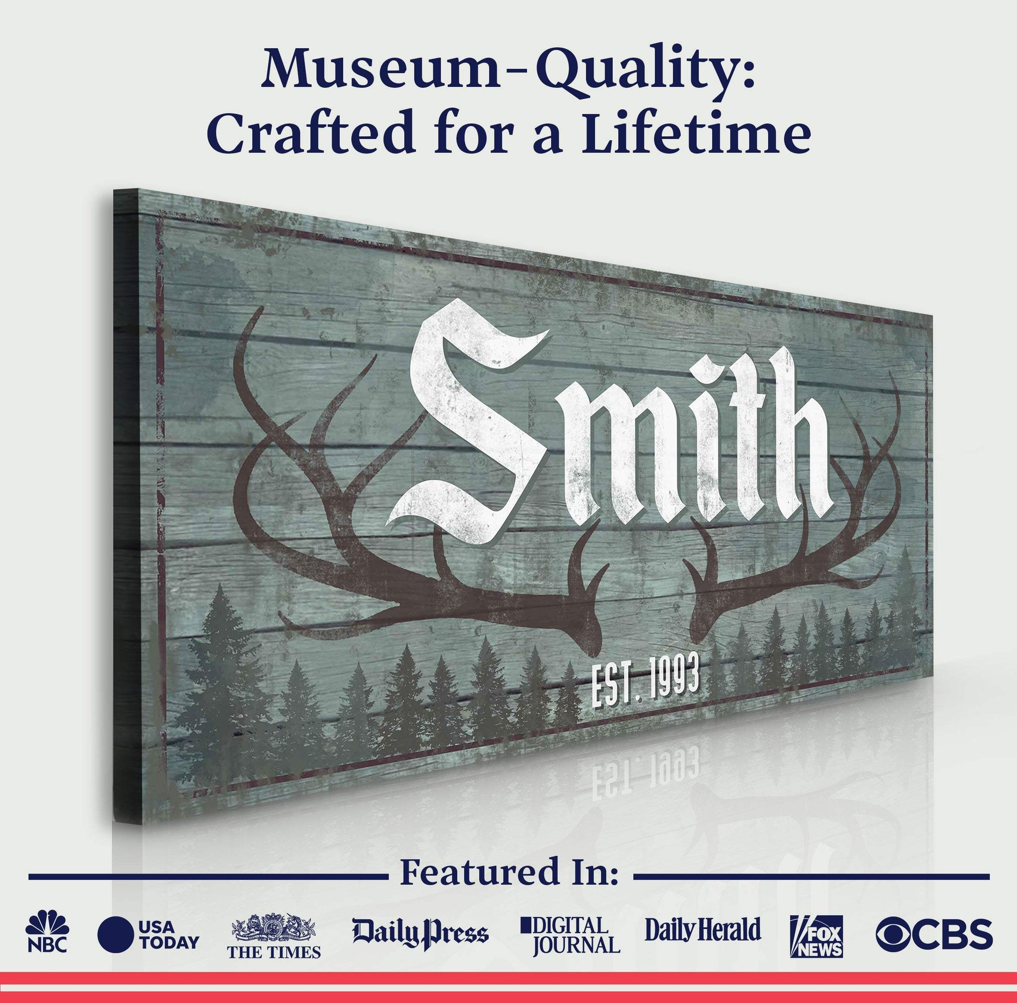 RUSTIC FAMILY ANTLER -LP1 - Tailored Canvases - Flyclothing LLC