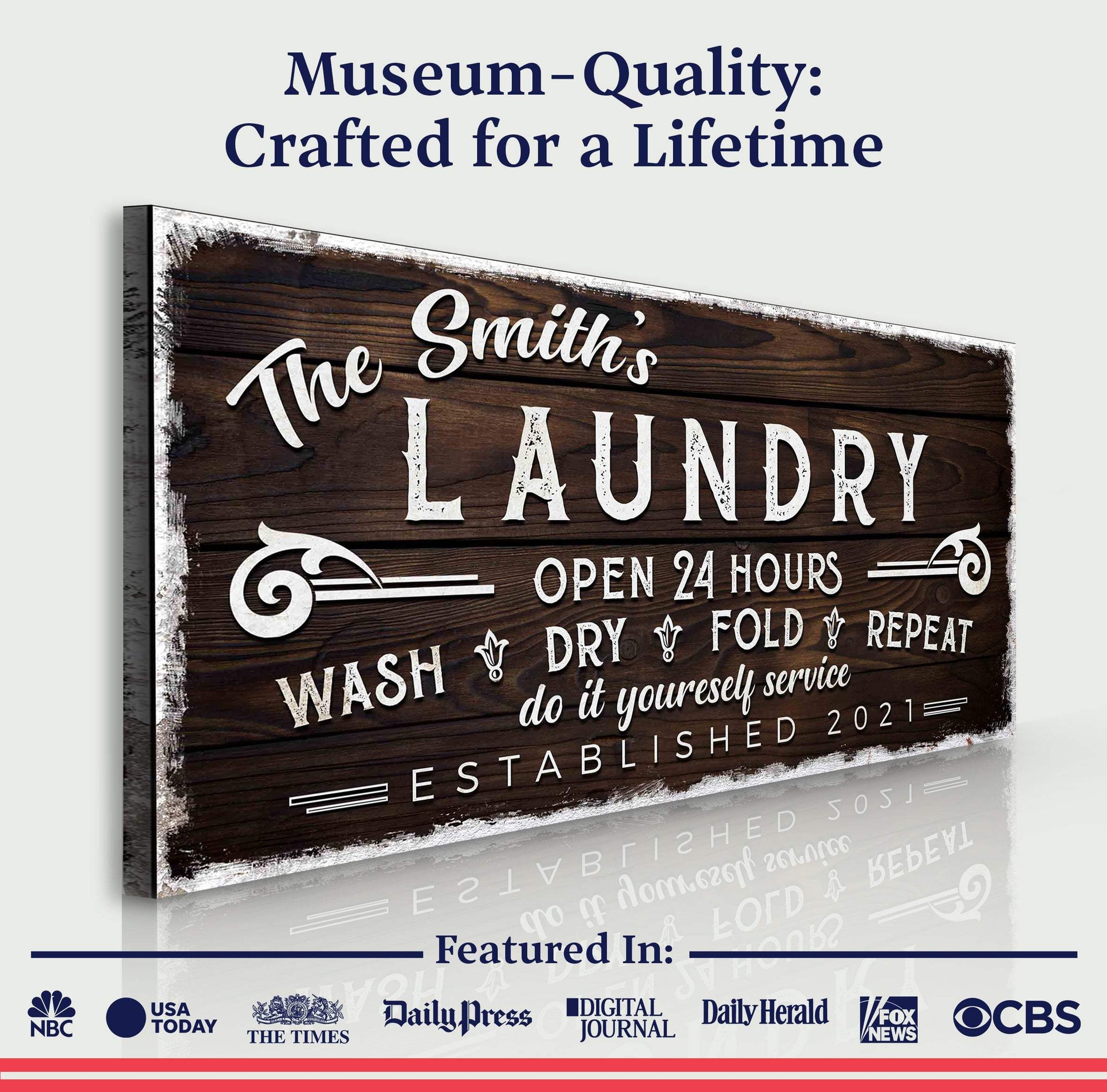Personalized Laundry Room Sign III - Tailored Canvases - Flyclothing LLC
