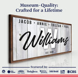 Family Wood Sign - Tailored Canvases - Flyclothing LLC