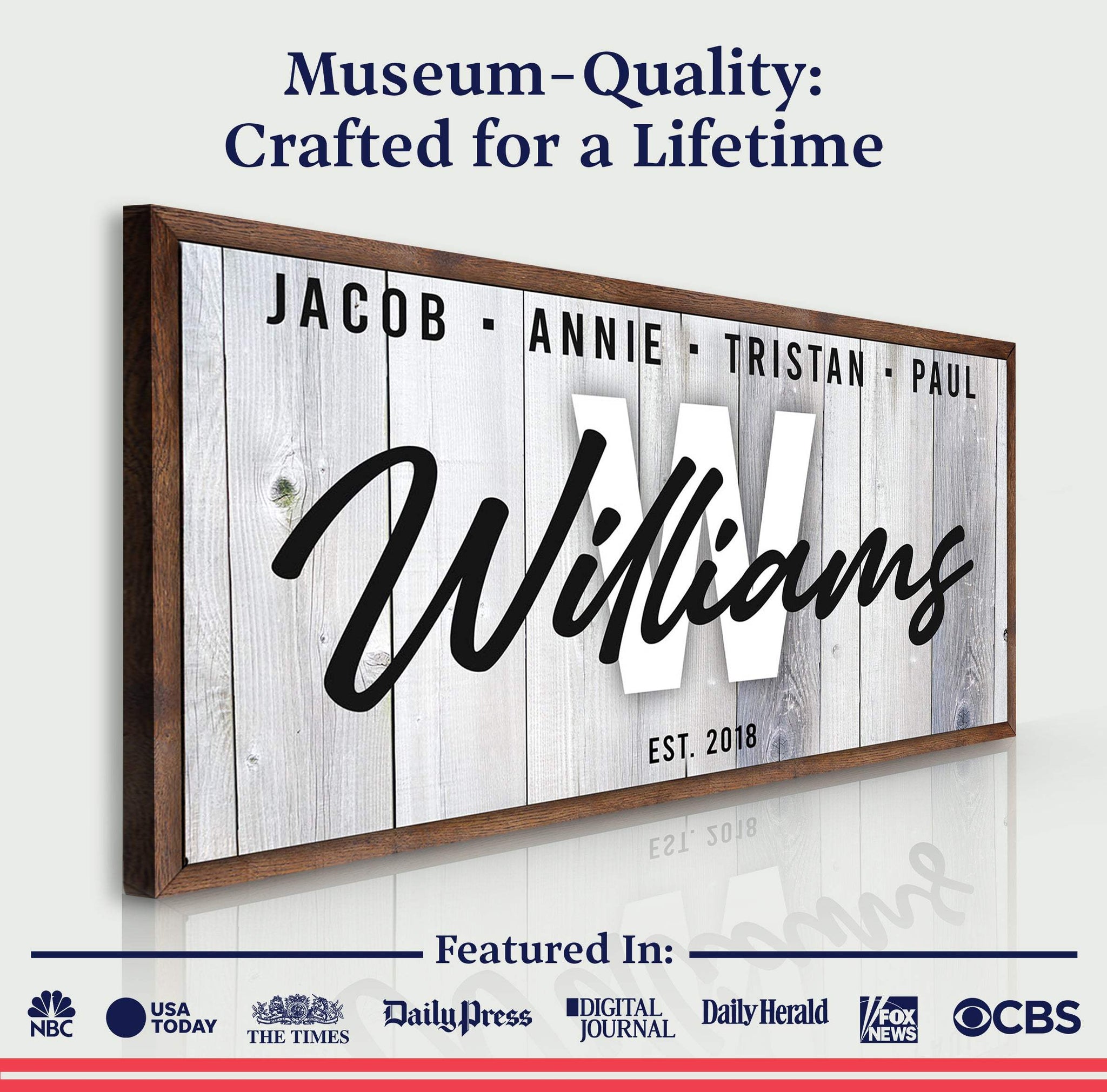 Family Wood Sign - Tailored Canvases - Flyclothing LLC