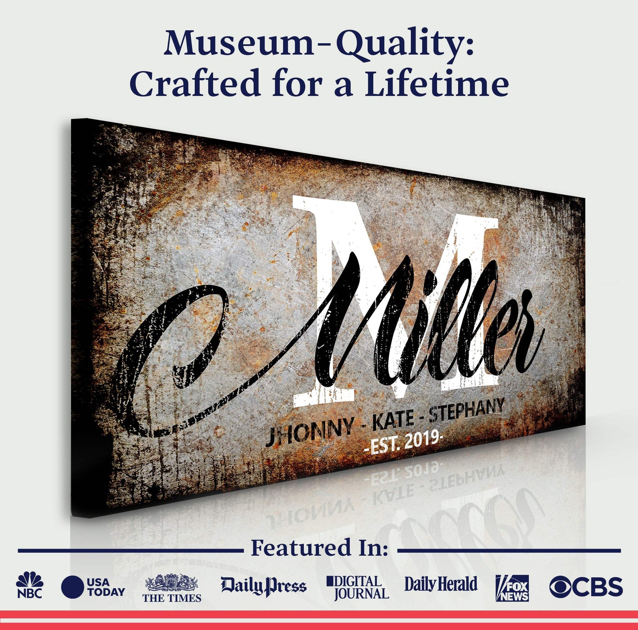 Family Last Name Sign - Tailored Canvases - Flyclothing LLC