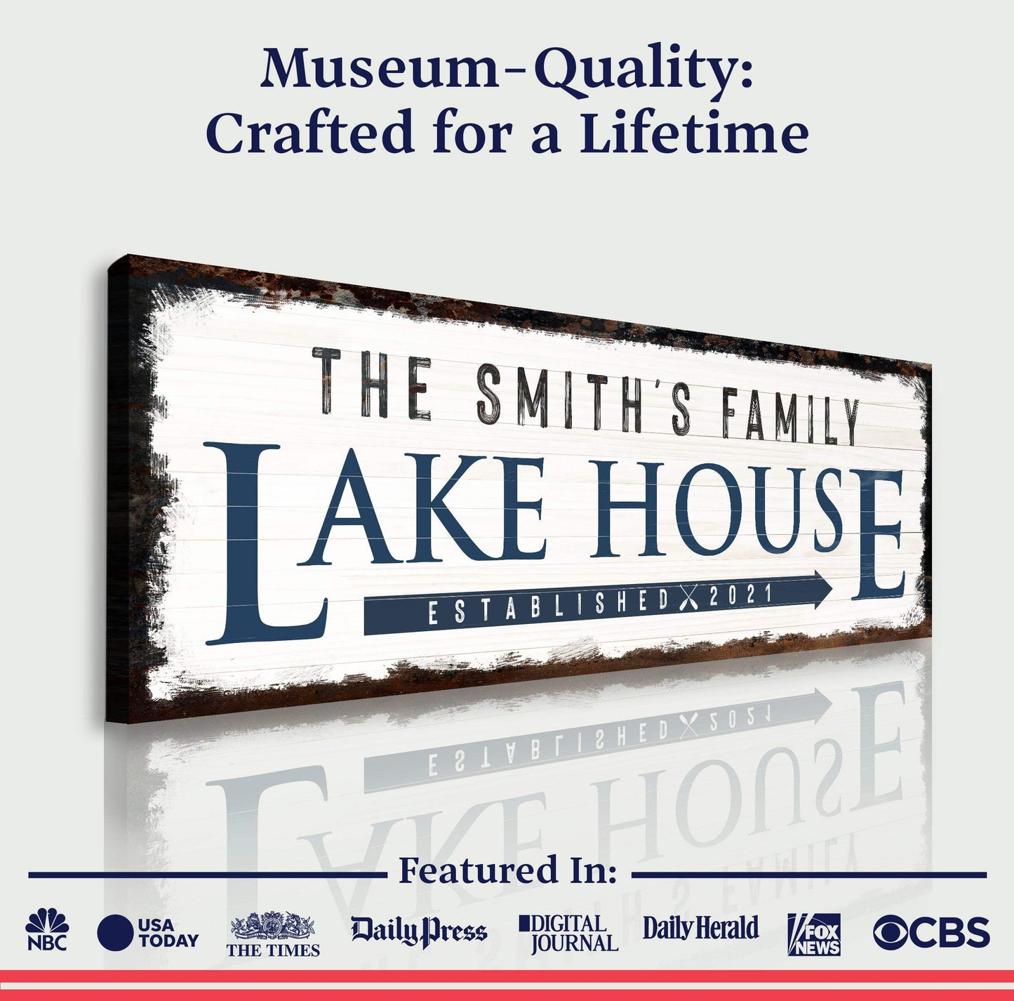 Family Lake House Arrow Sign - Tailored Canvases - Flyclothing LLC