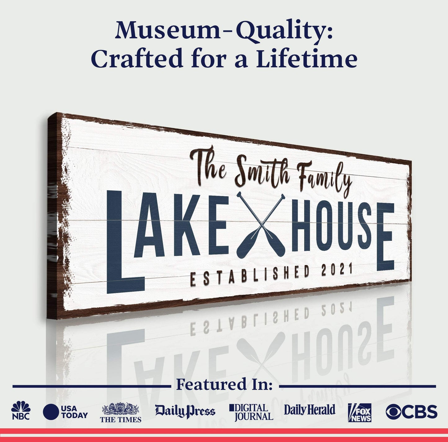 Family Lake House Arrow Sign II - Tailored Canvases - Flyclothing LLC