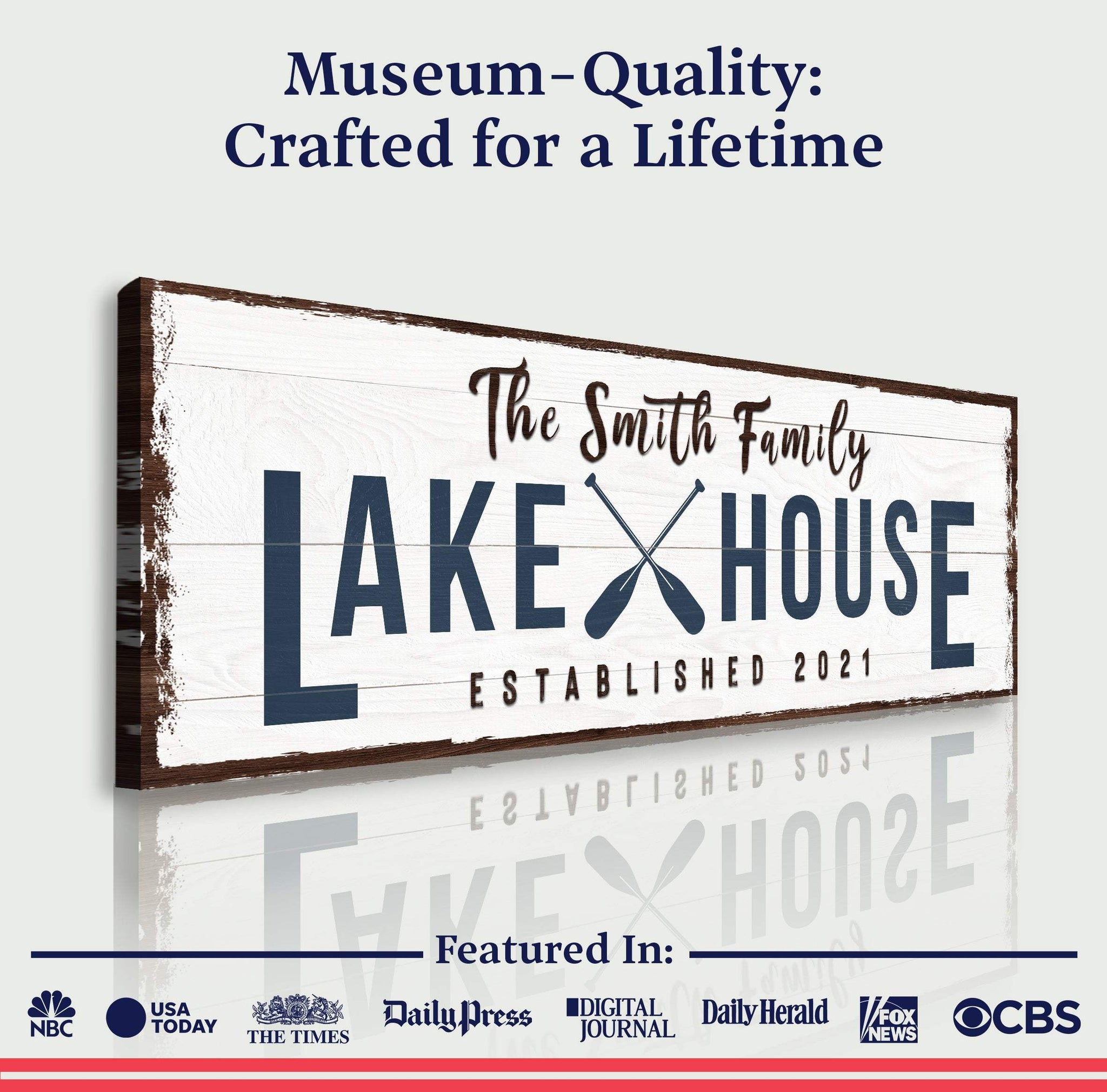 Family Lake House Arrow Sign II - Tailored Canvases - Flyclothing LLC