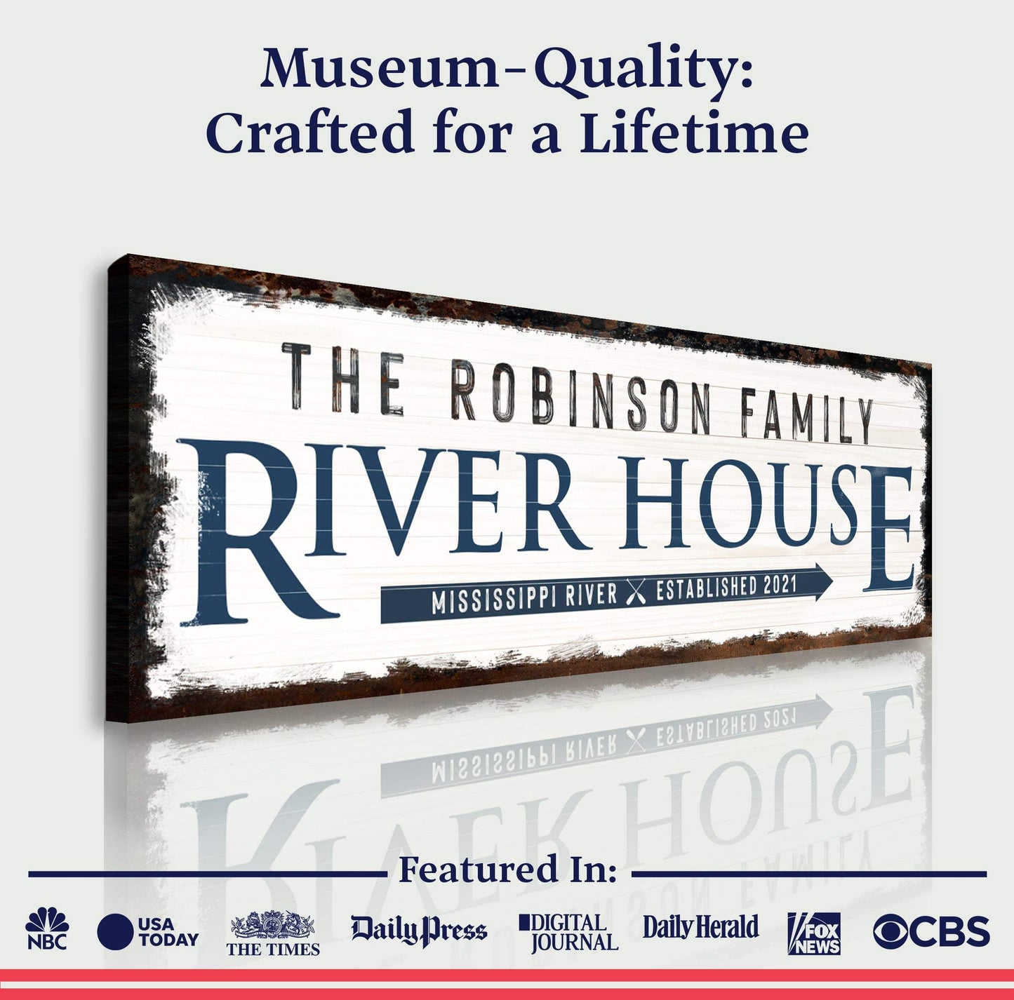 Family River House Arrow Sign - Tailored Canvases - Flyclothing LLC