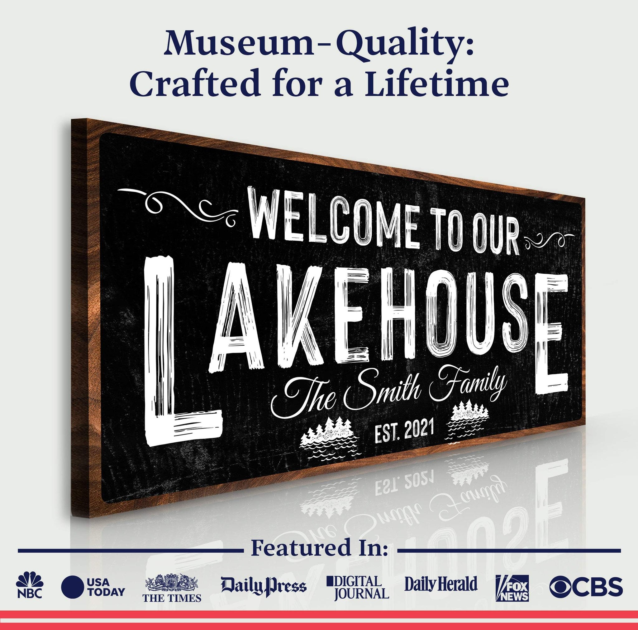 Welcome To Our Lakehouse Sign II - Tailored Canvases - Flyclothing LLC