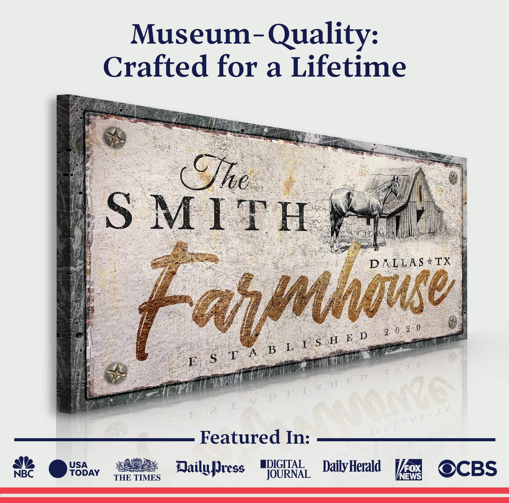Rustic Horse Farmhouse Sign III - Tailored Canvases - Flyclothing LLC