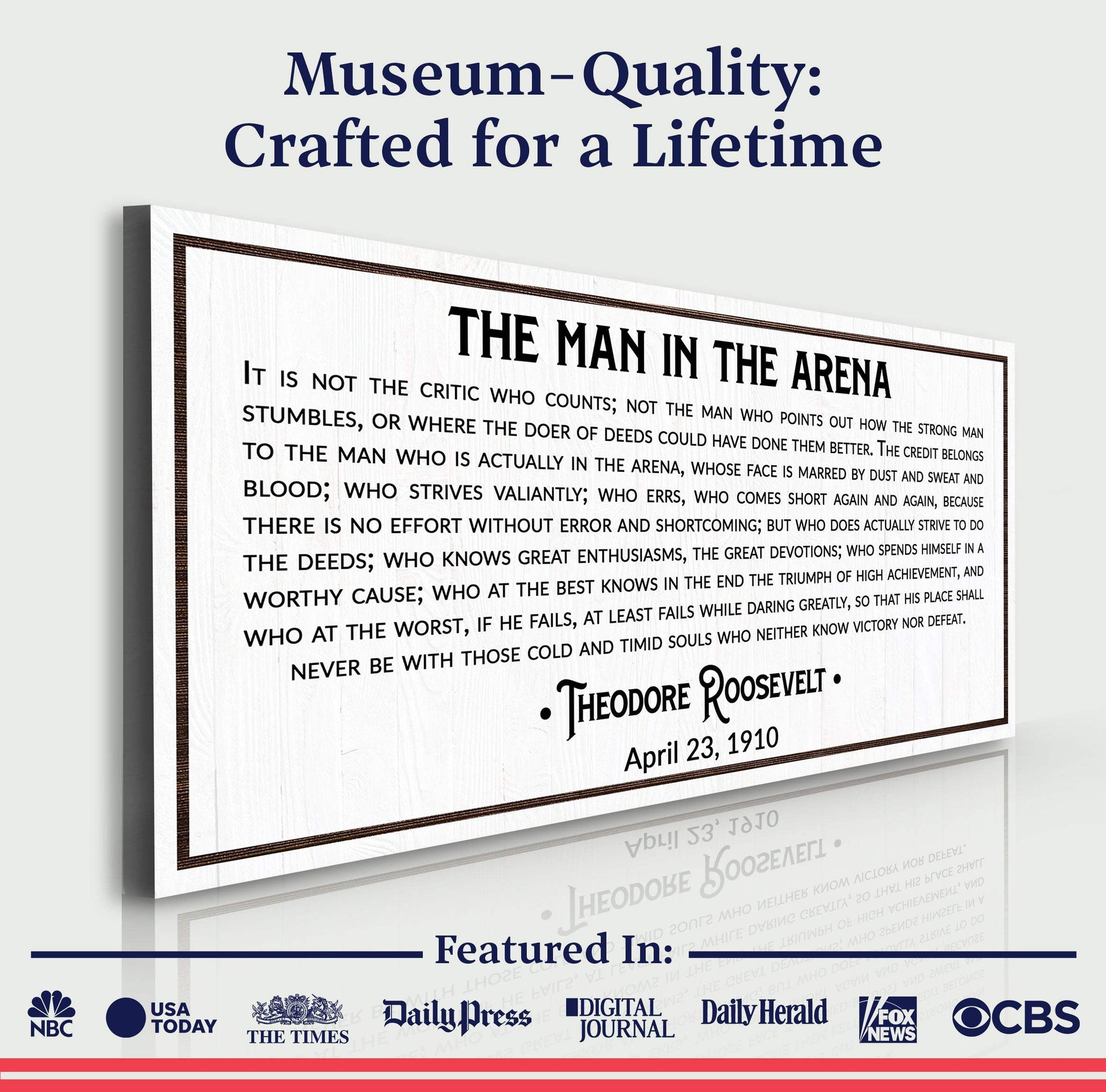 The Man In The Arena Sign VIII - Tailored Canvases - Flyclothing LLC