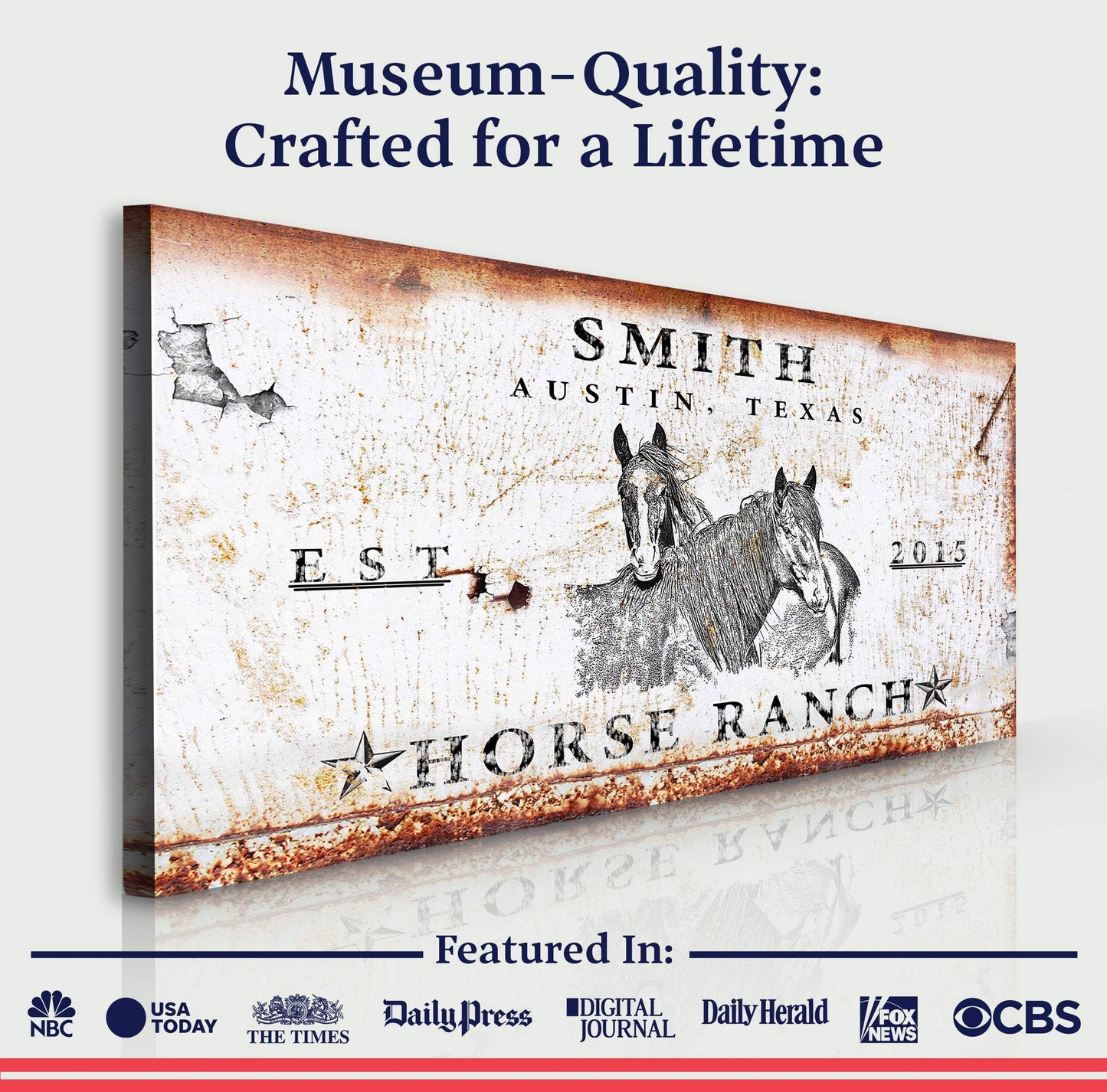 Rustic Horse Ranch Sign III - Tailored Canvases - Flyclothing LLC