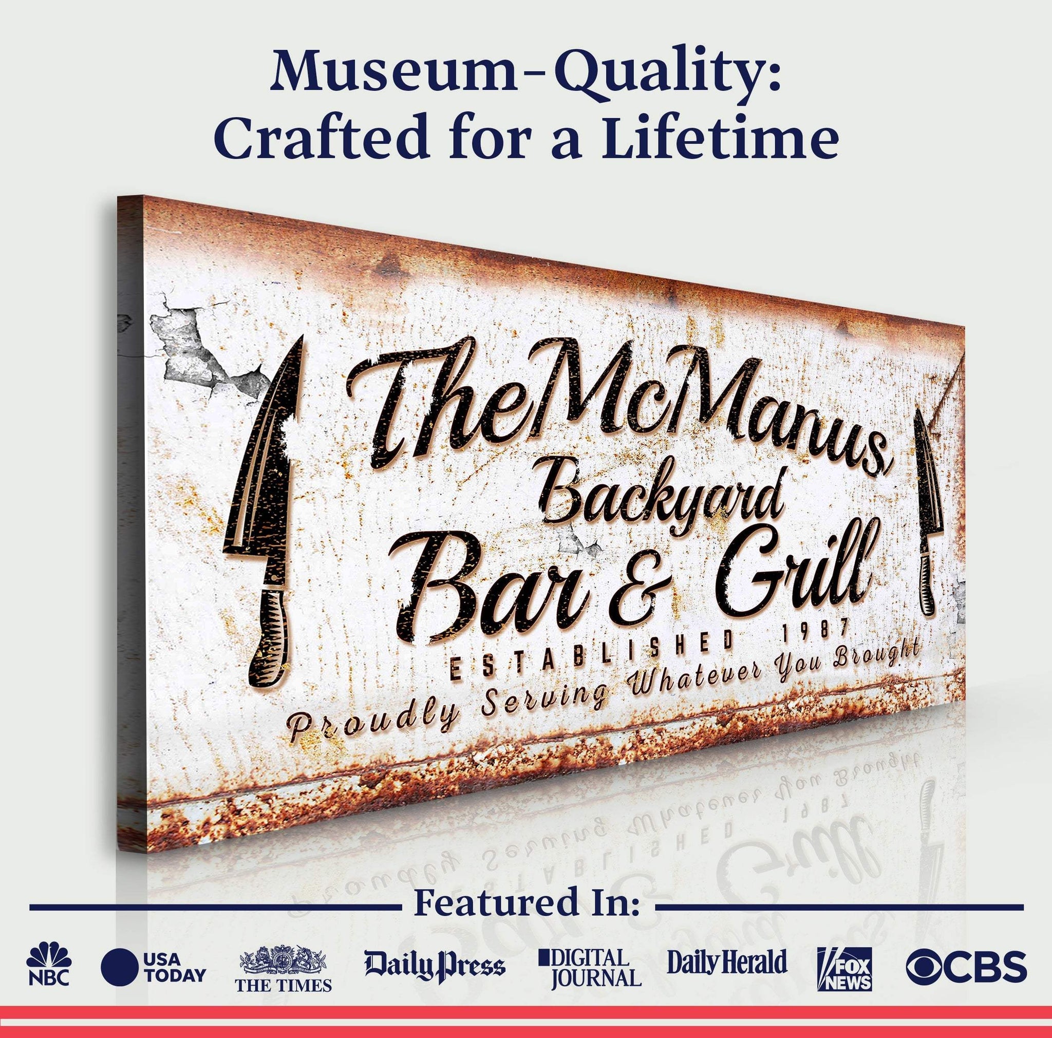 Backyard Bar & Grill Sign IV - Tailored Canvases - Flyclothing LLC