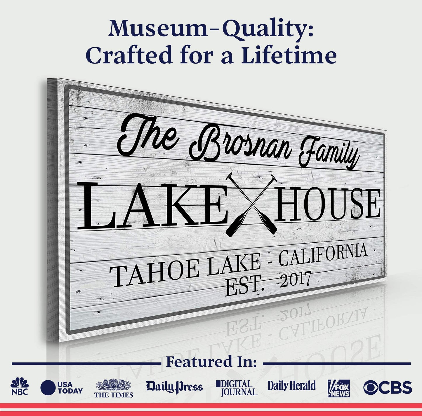 Family Lake House Paddle Sign - Tailored Canvases - Flyclothing LLC