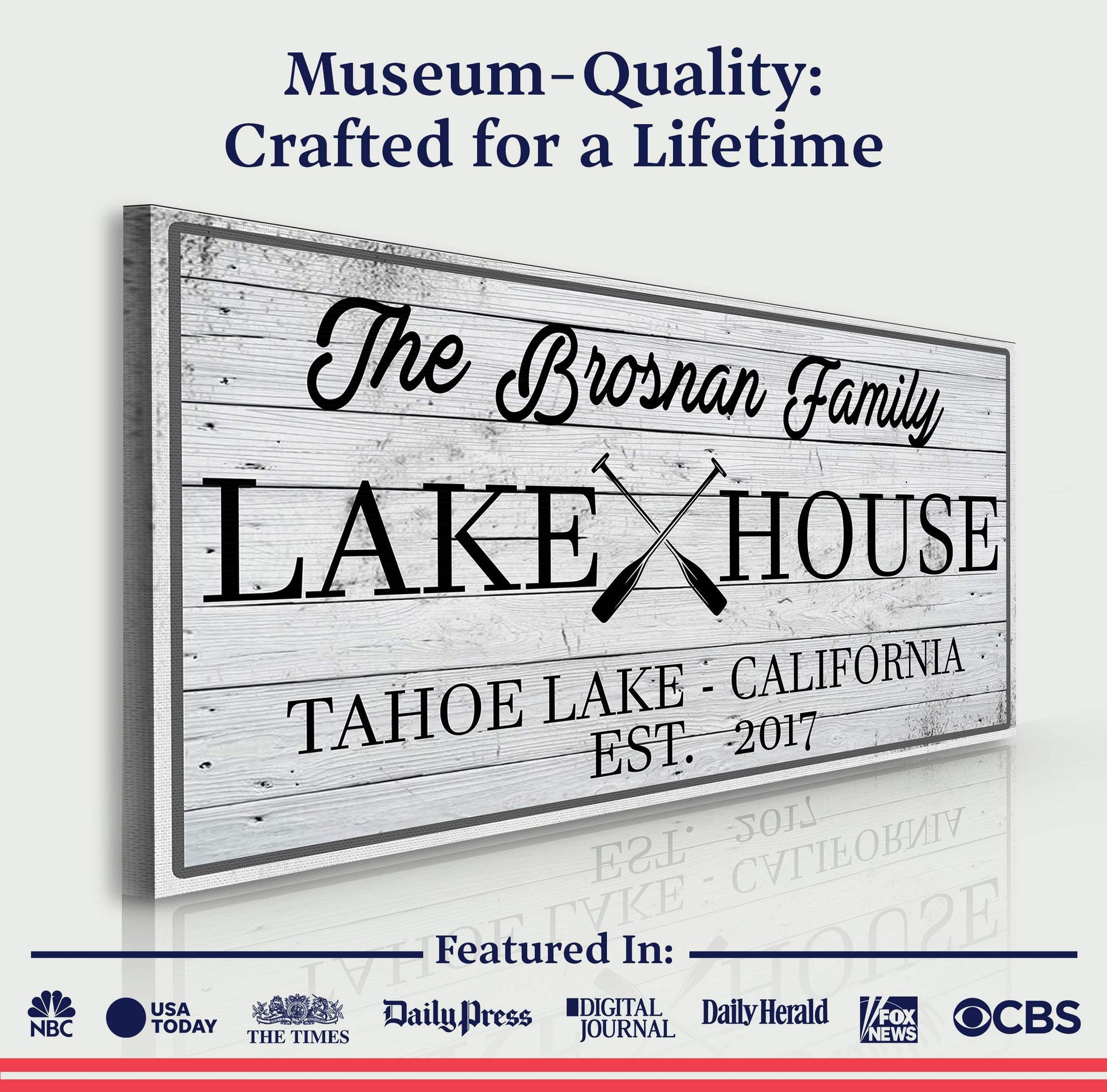 Family Lake House Paddle Sign - Tailored Canvases - Flyclothing LLC