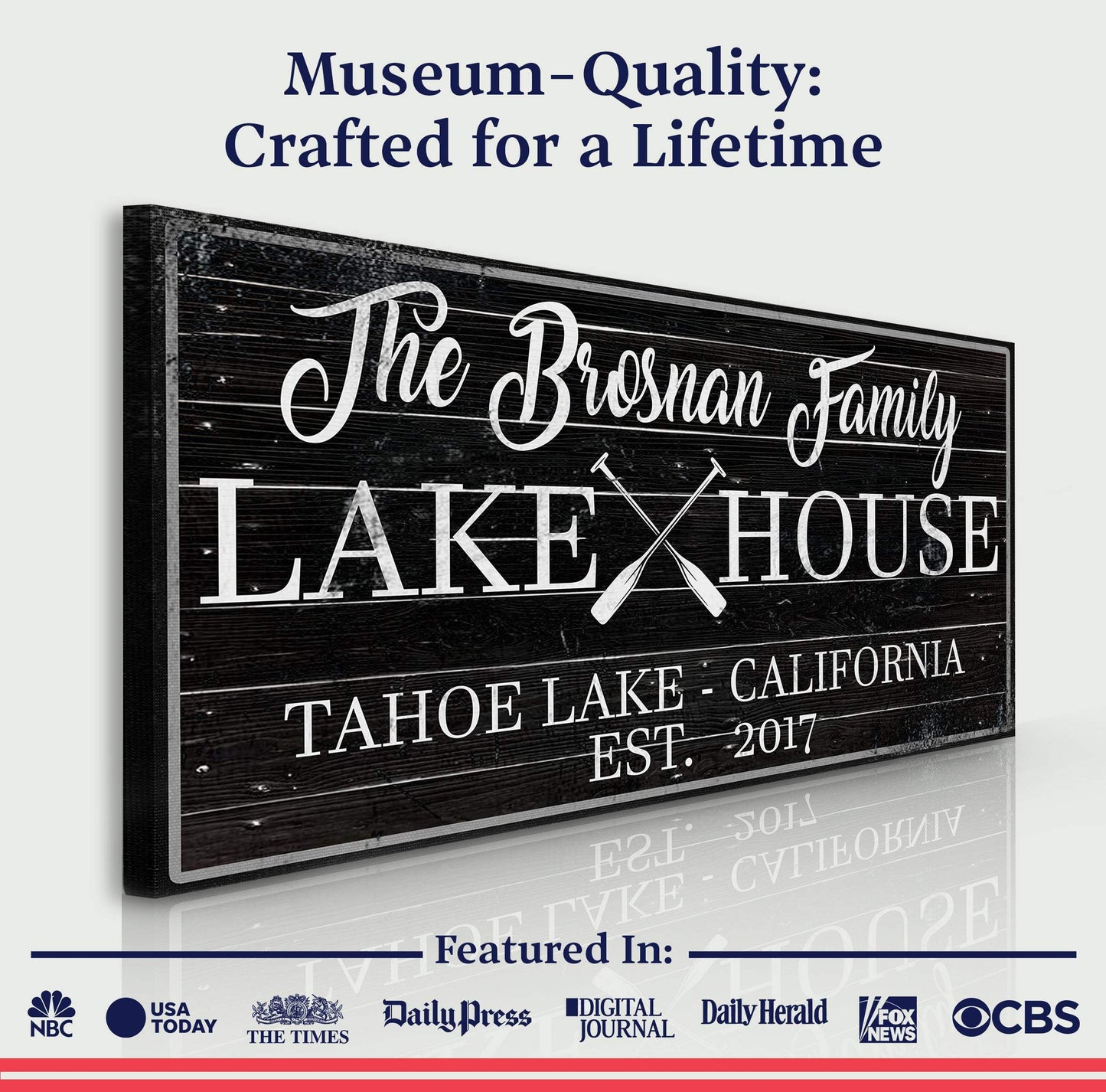 Family Lake House Paddle Sign II - Tailored Canvases - Flyclothing LLC