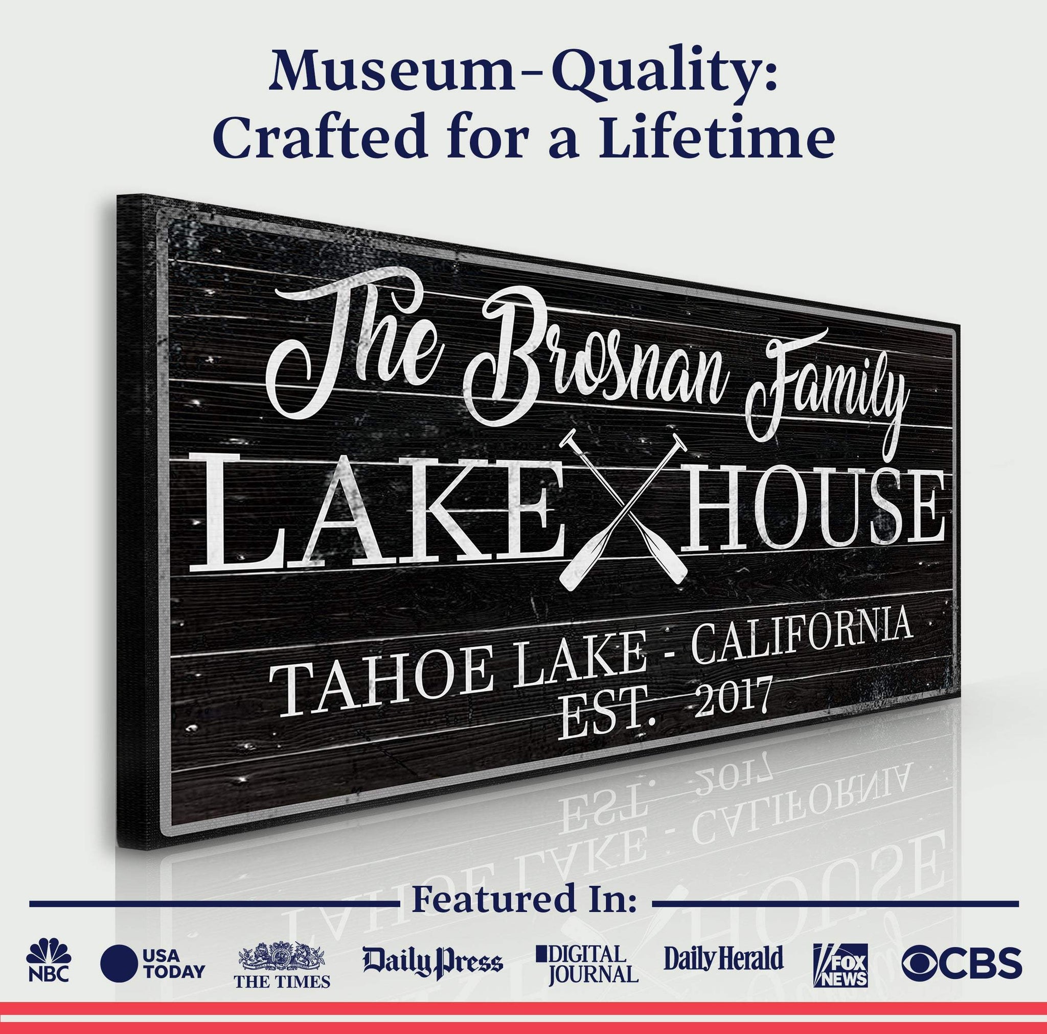 Family Lake House Paddle Sign II - Tailored Canvases - Flyclothing LLC