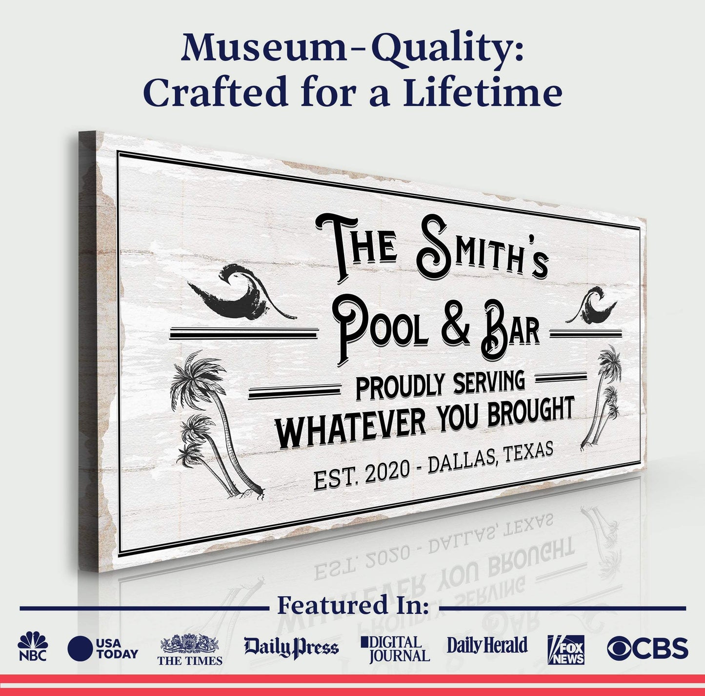 Personalized Rustic Pool And Bar Sign III - Tailored Canvases - Flyclothing LLC