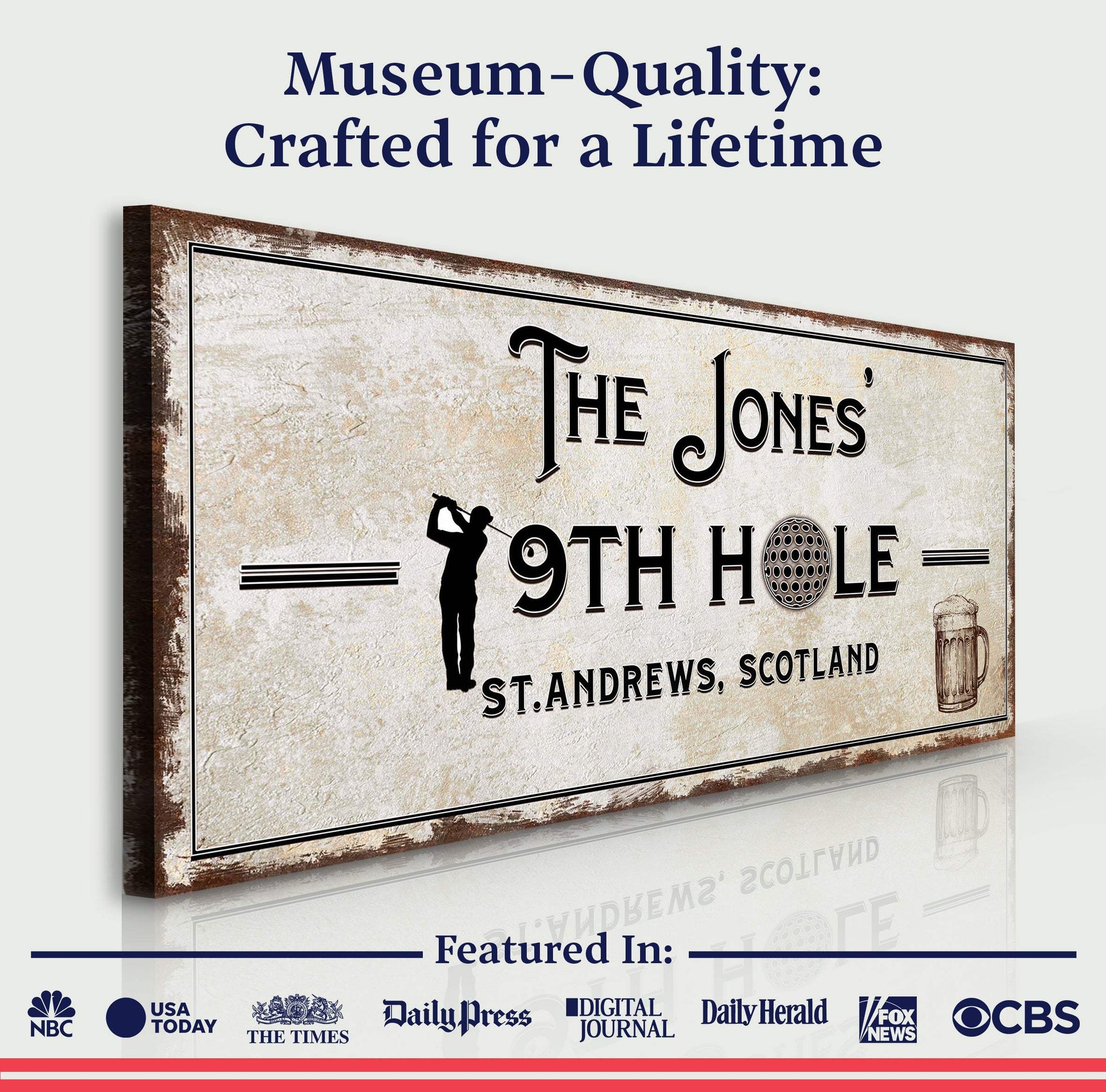 19th Hole Golf Personalized Sign - Tailored Canvases - Flyclothing LLC
