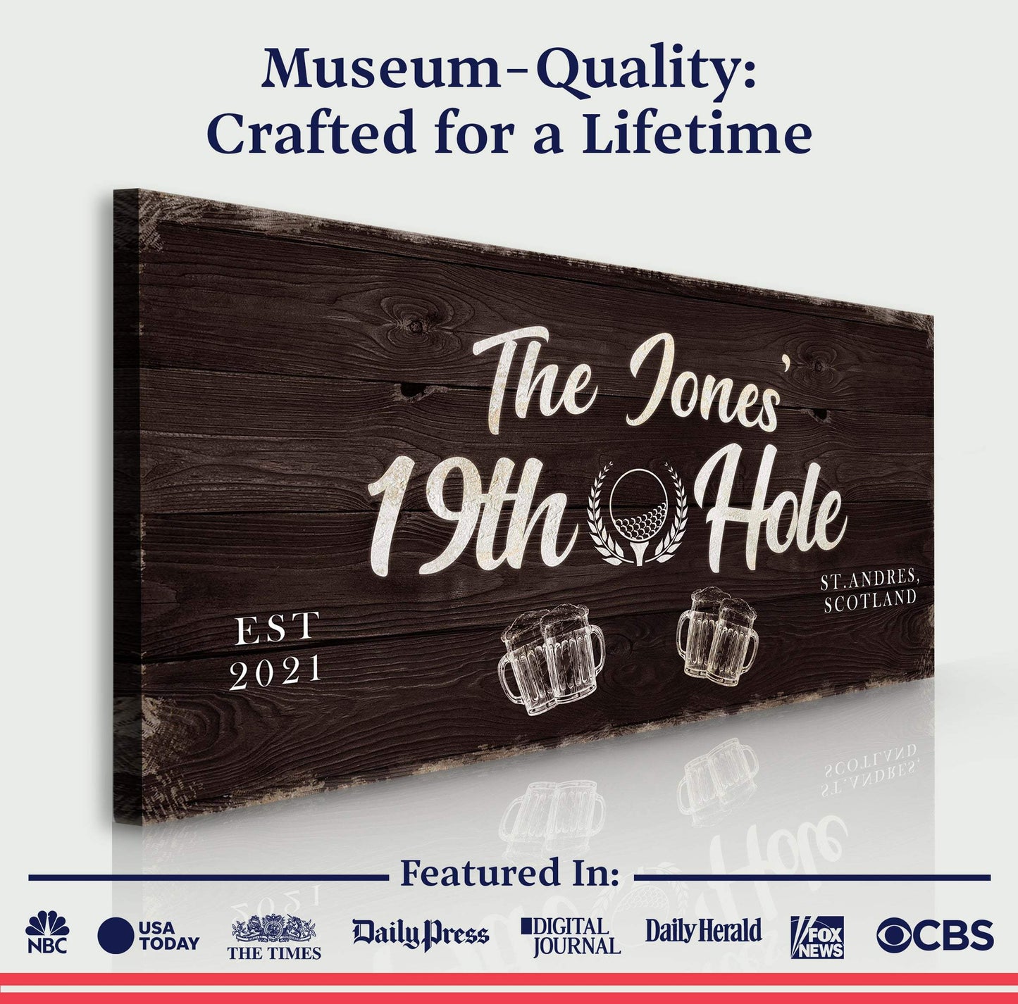 19th Hole Golf Personalized Sign II - Tailored Canvases - Flyclothing LLC