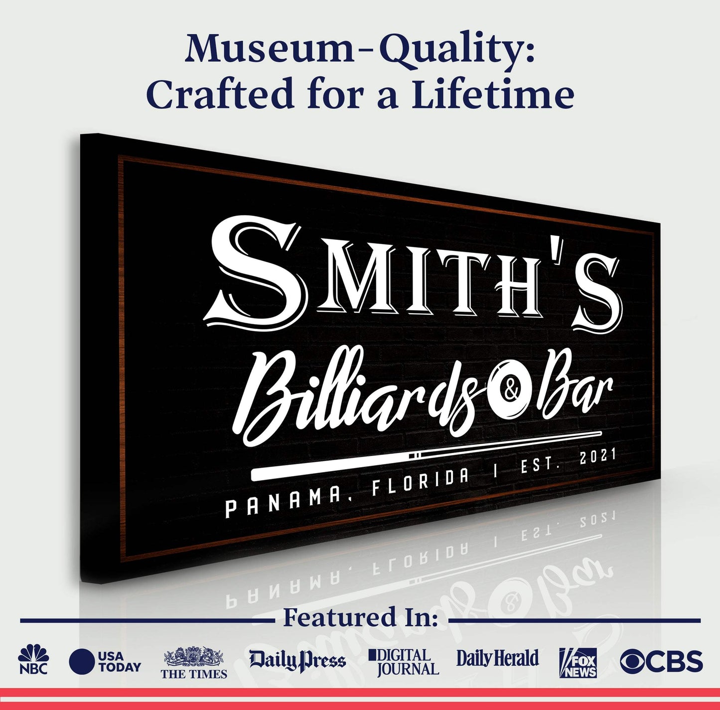 Billiards And Bar Sign II - Tailored Canvases - Flyclothing LLC