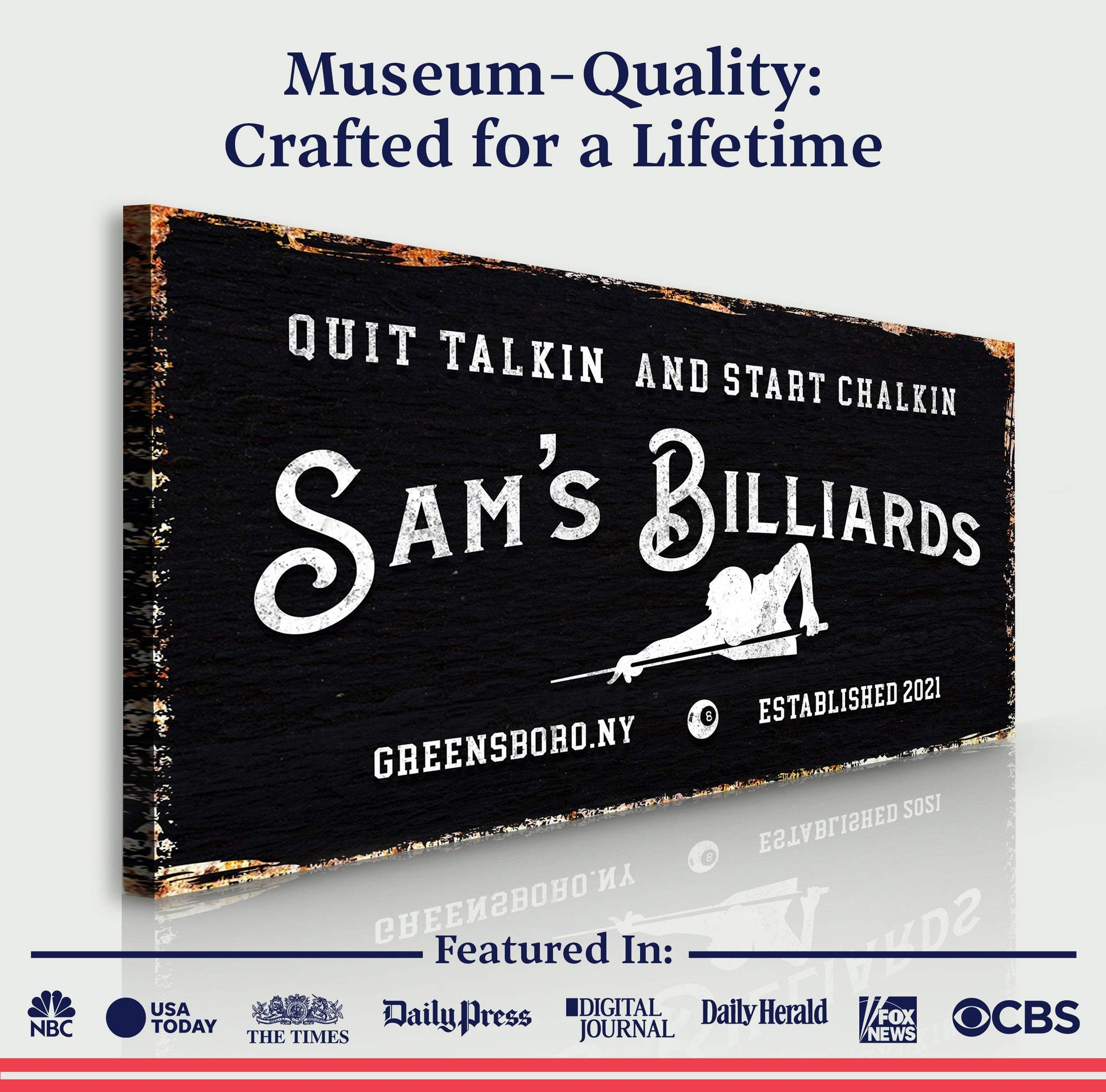 Billiards Room Sign - Tailored Canvases - Flyclothing LLC