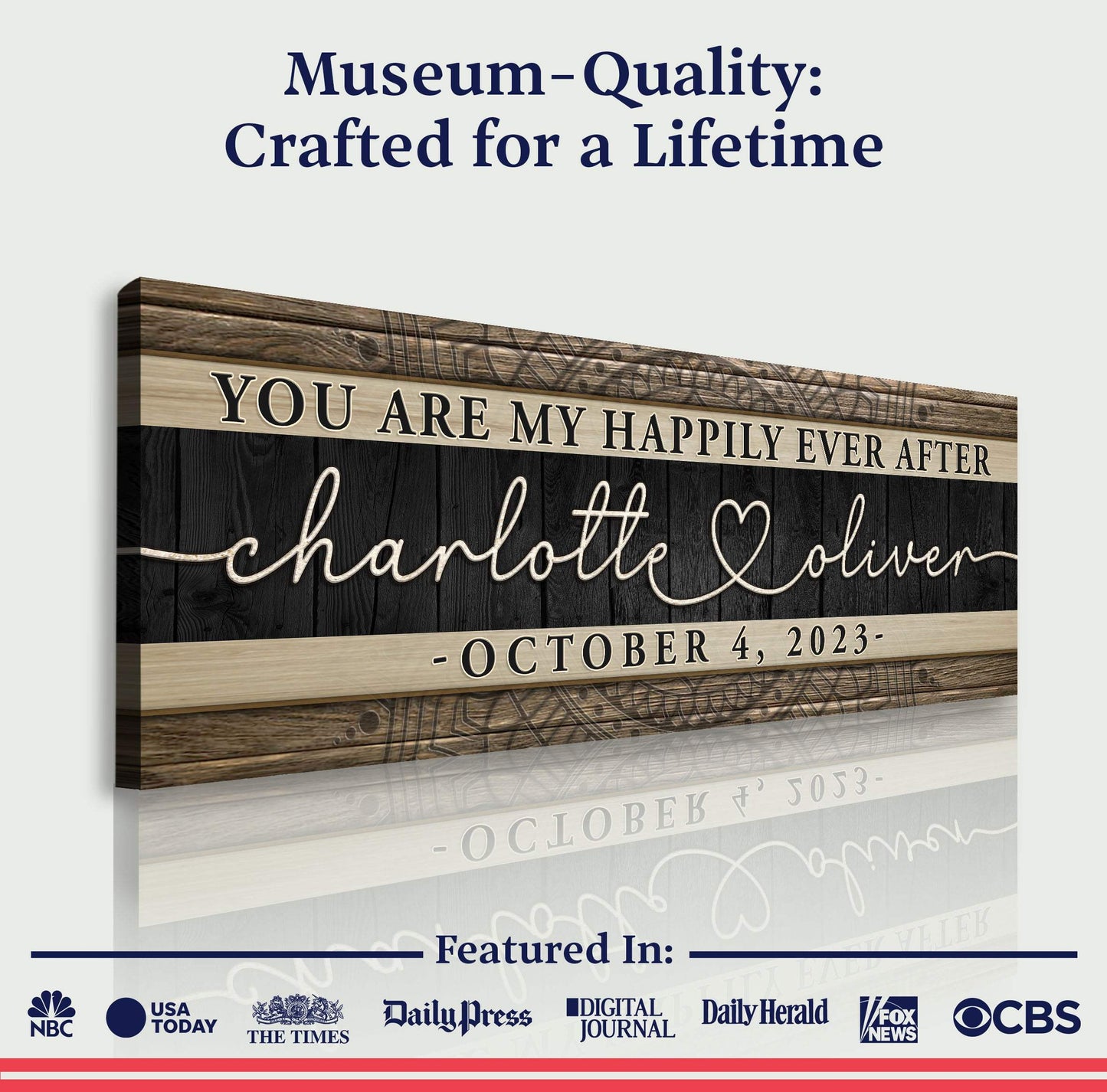 Personalized Happily Ever After Couple Sign V - Tailored Canvases - Flyclothing LLC