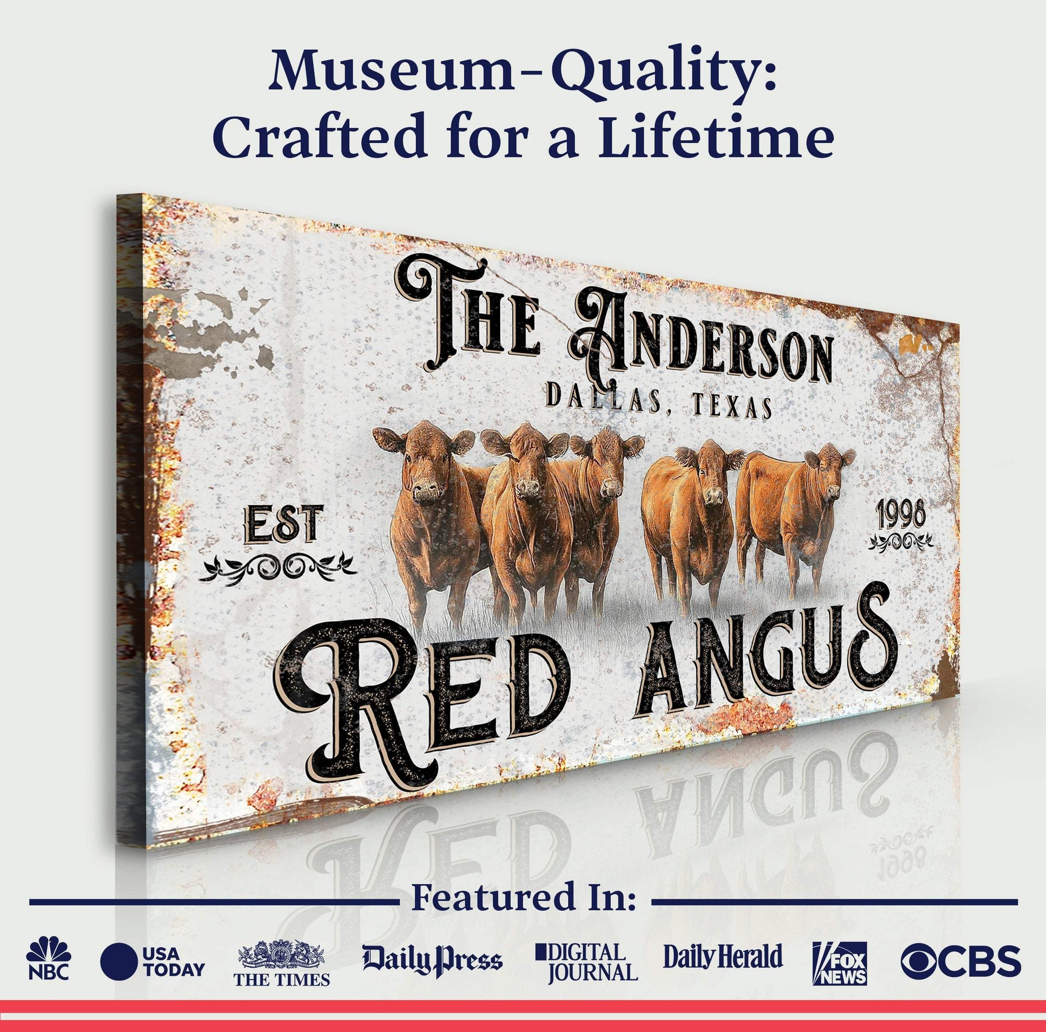 Red Angus Sign - Tailored Canvases - Flyclothing LLC