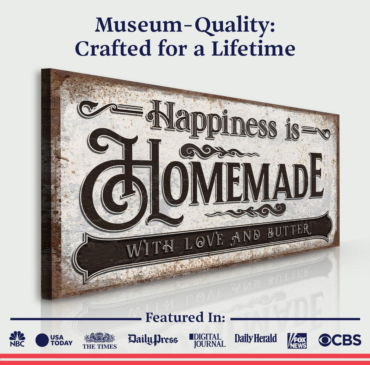 Happiness Is Homemade With Love And Butter Sign - Tailored Canvases - Flyclothing LLC