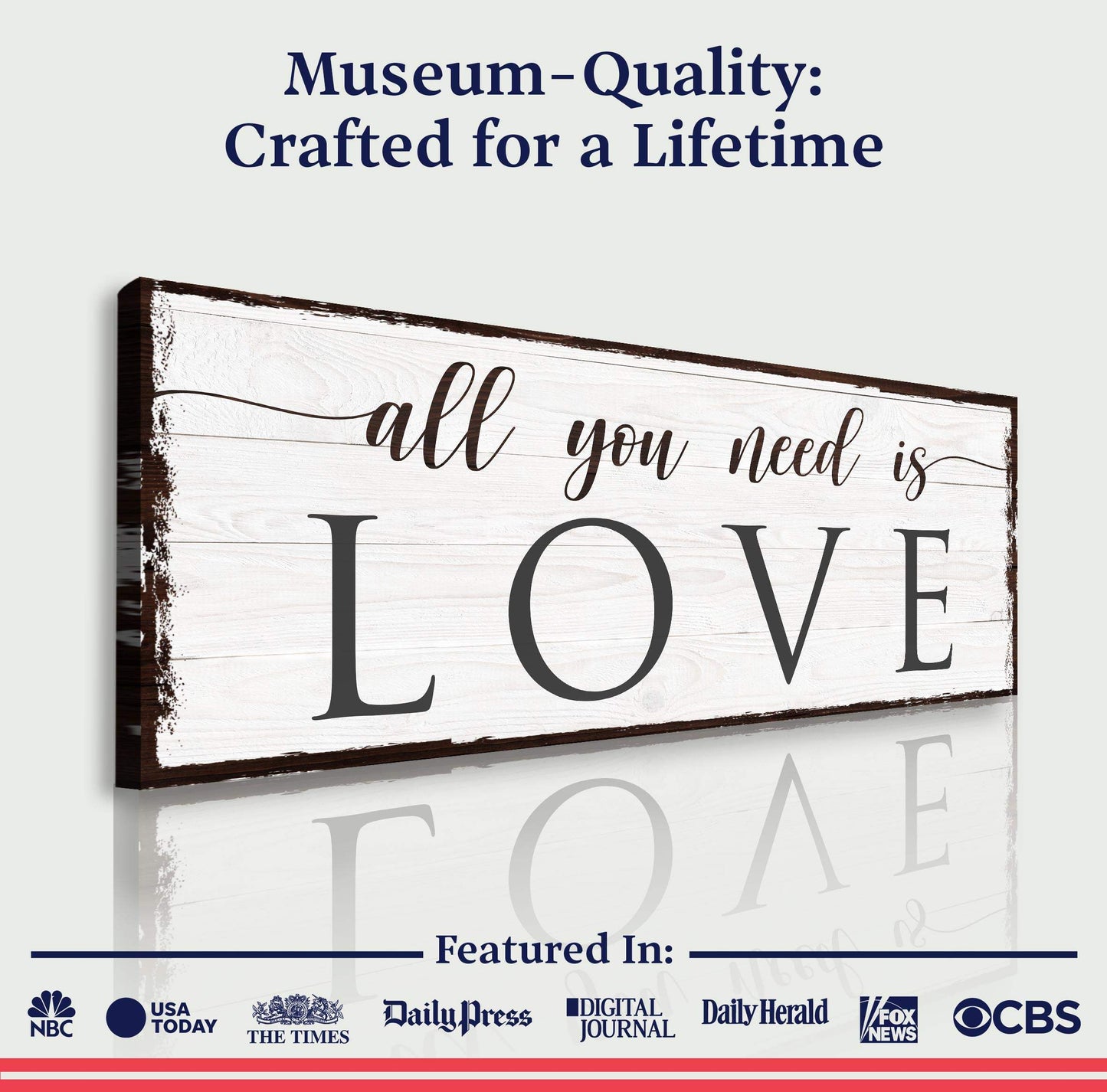 All You Need Is Love Sign - Tailored Canvases - Flyclothing LLC