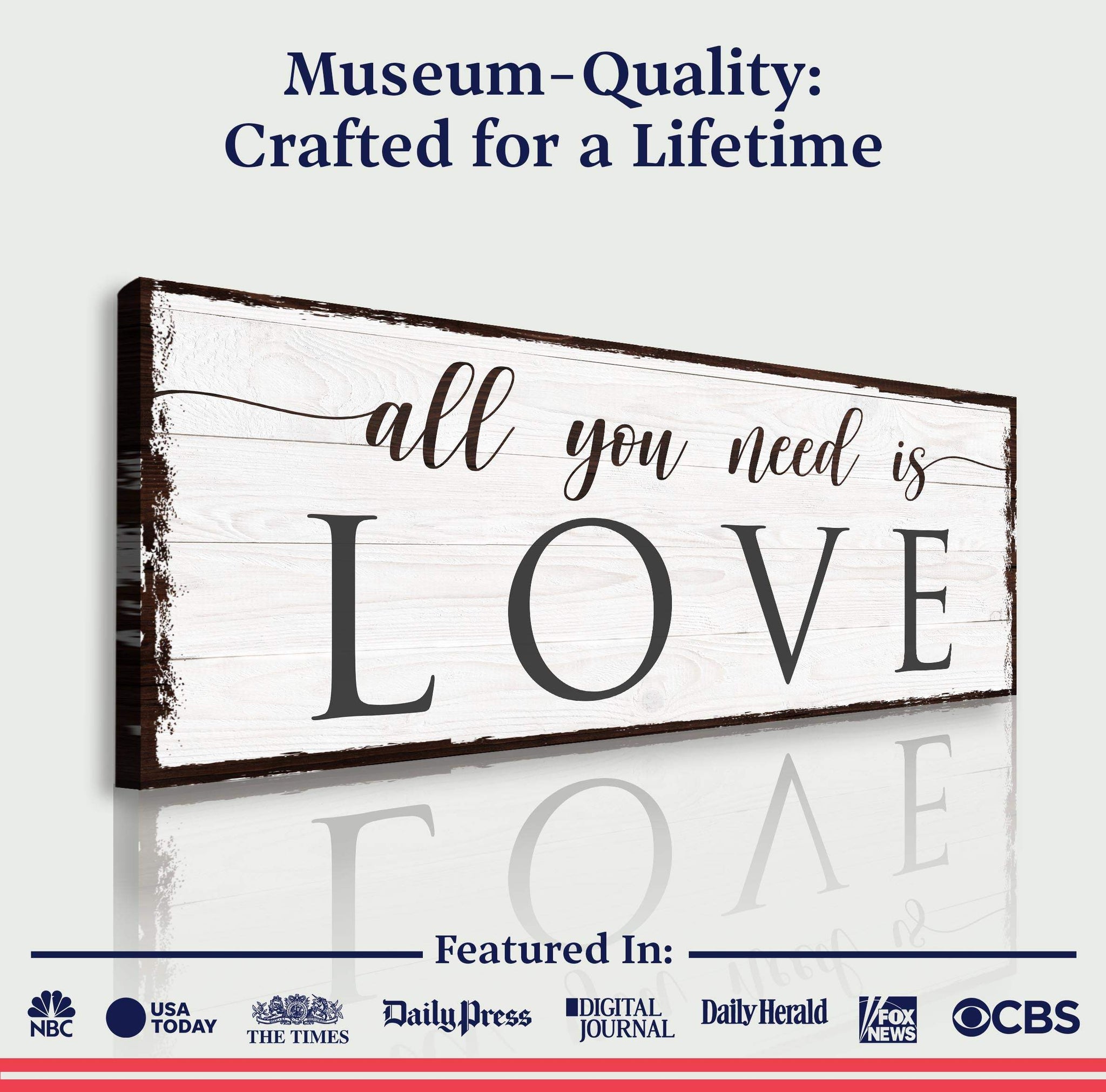 All You Need Is Love Sign - Tailored Canvases - Flyclothing LLC