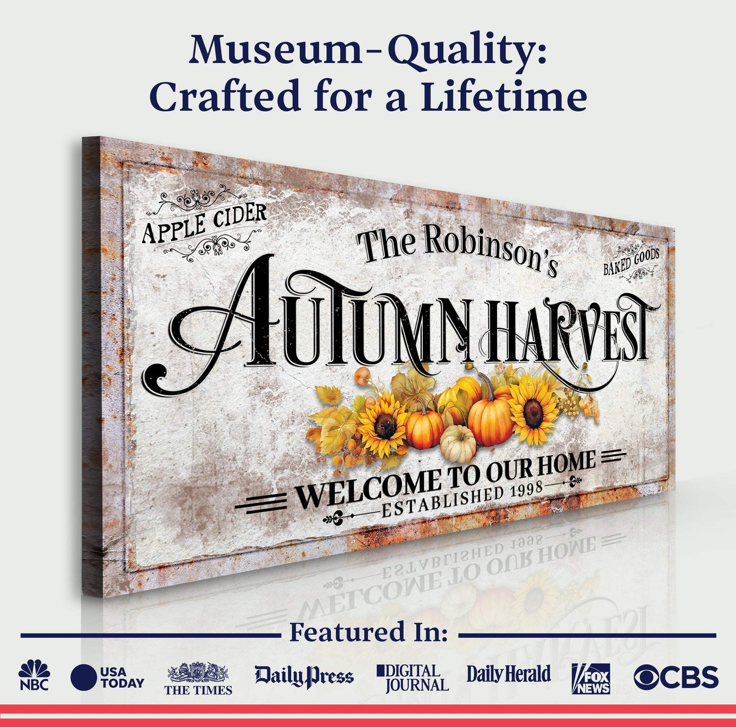 Family Autumn Harvest Thanksgiving Sign II - Tailored Canvases - Flyclothing LLC