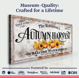 Family Autumn Harvest Thanksgiving Sign II - Tailored Canvases - Flyclothing LLC