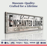 Black Cat's Enchanted Lounge Halloween Sign III - Tailored Canvases - Flyclothing LLC