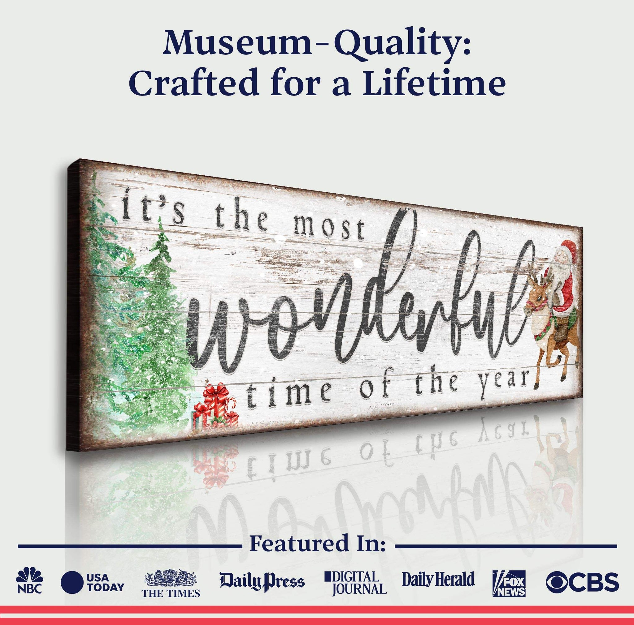 It's The Most Wonderful Time Of The Year Christmas Sign II - Tailored Canvases - Flyclothing LLC